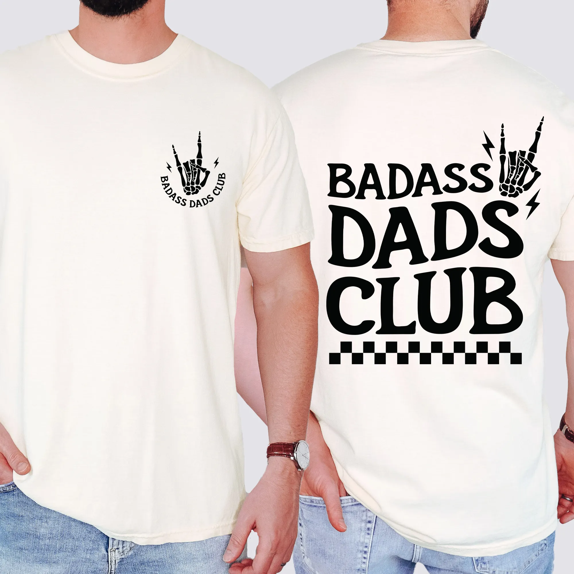 Badass Dads Club, Skeleton, Brother, Father's Day, Husband, Guy Gift, Comfort Colors T-Shirt sold by Refinery Number One product image thumbnail 3