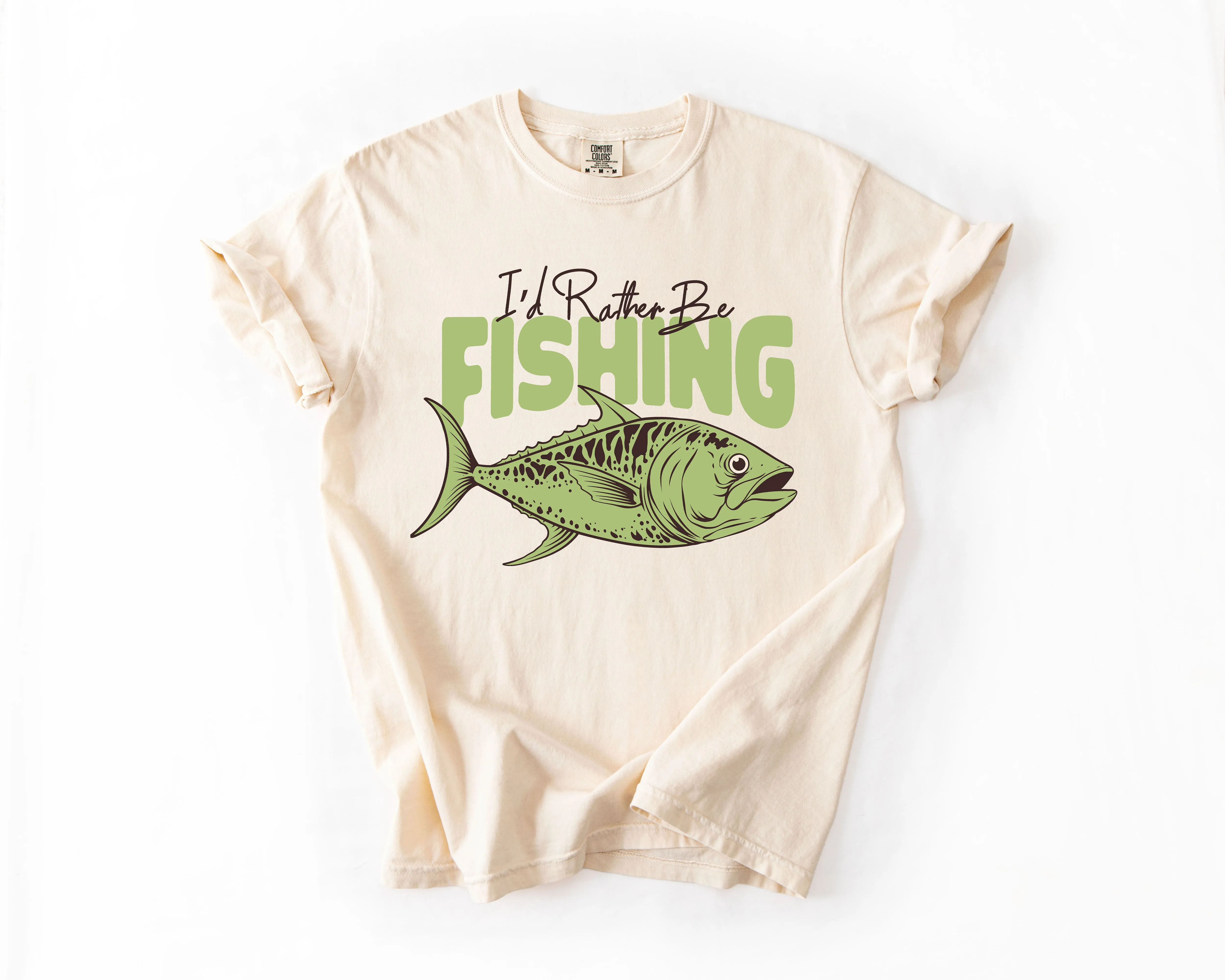 I'd Rather Be Fishing, Boat, Lake Life, Sea Life, Camping, Outdoor, Nature, Travel, Comfort Colors T-Shirt sold by Refinery Number One