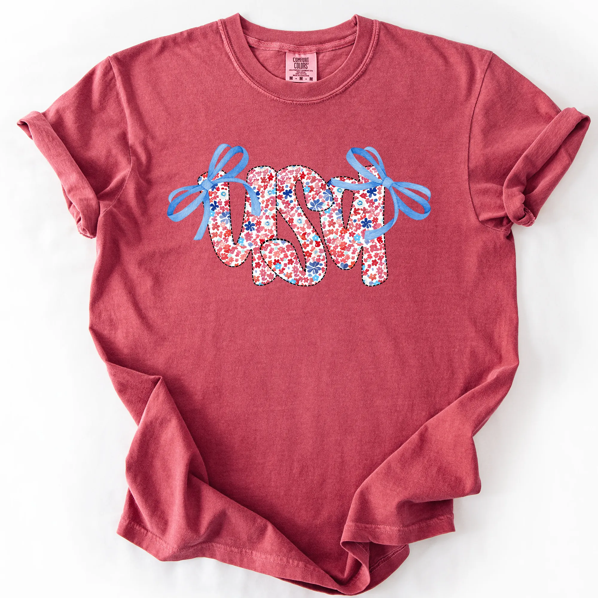 USA Ribbons, Coquette, Fourth of July, America, Patriotic, USA, Comfort Colors T-Shirt sold by Refinery Number One product image thumbnail 5