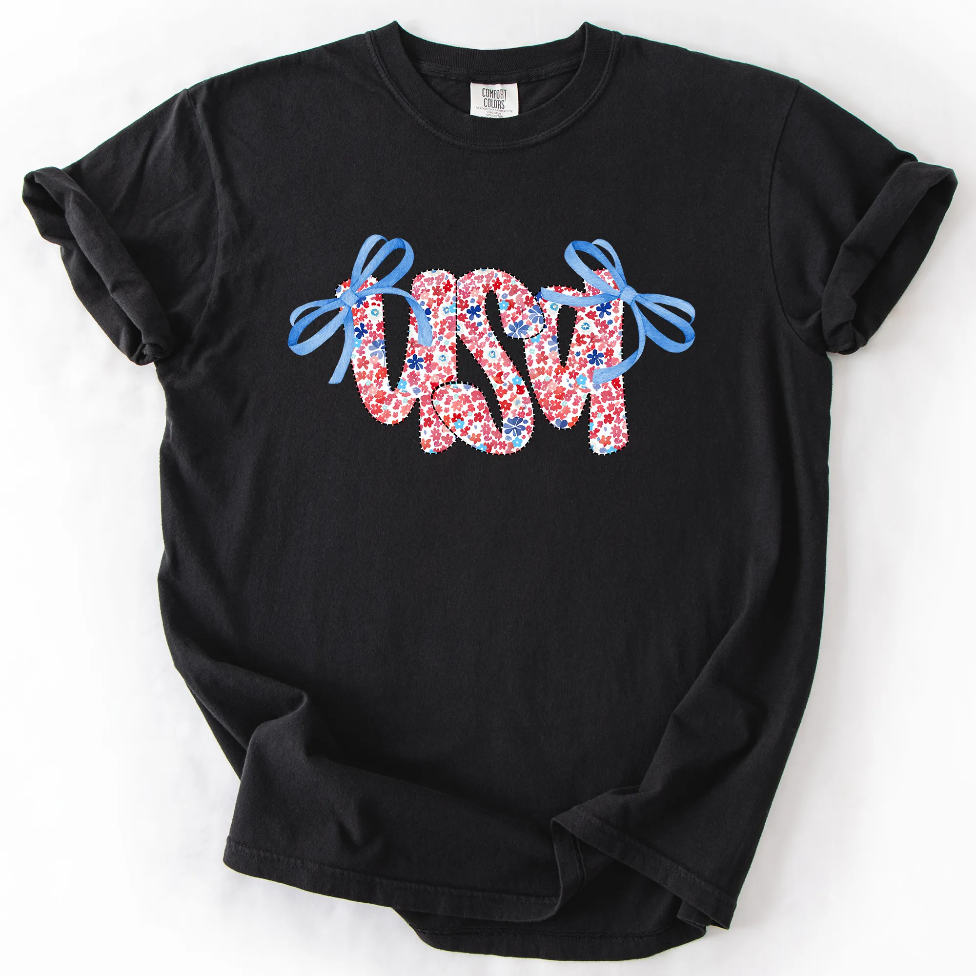 USA Ribbons, Coquette, Fourth of July, America, Patriotic, USA, Comfort Colors T-Shirt sold by Refinery Number One product image thumbnail 2
