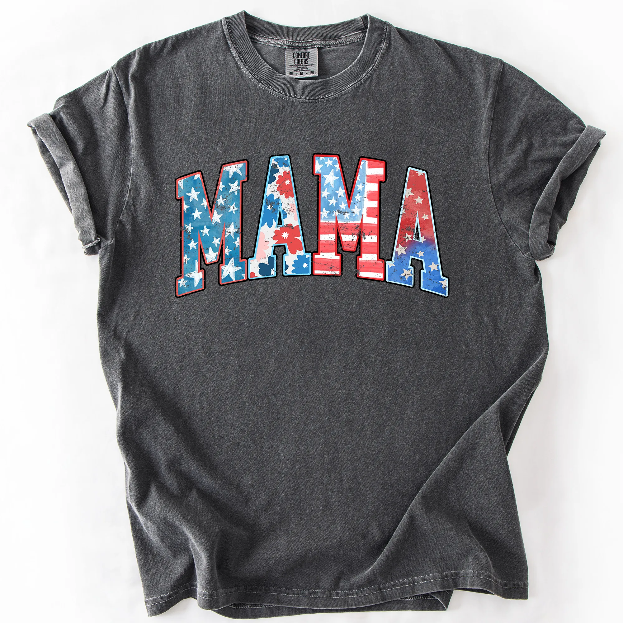 Patriotic Mama, Fourth of July, America, Patriotic, USA, Comfort Colors T-Shirt sold by Refinery Number One product image thumbnail 3
