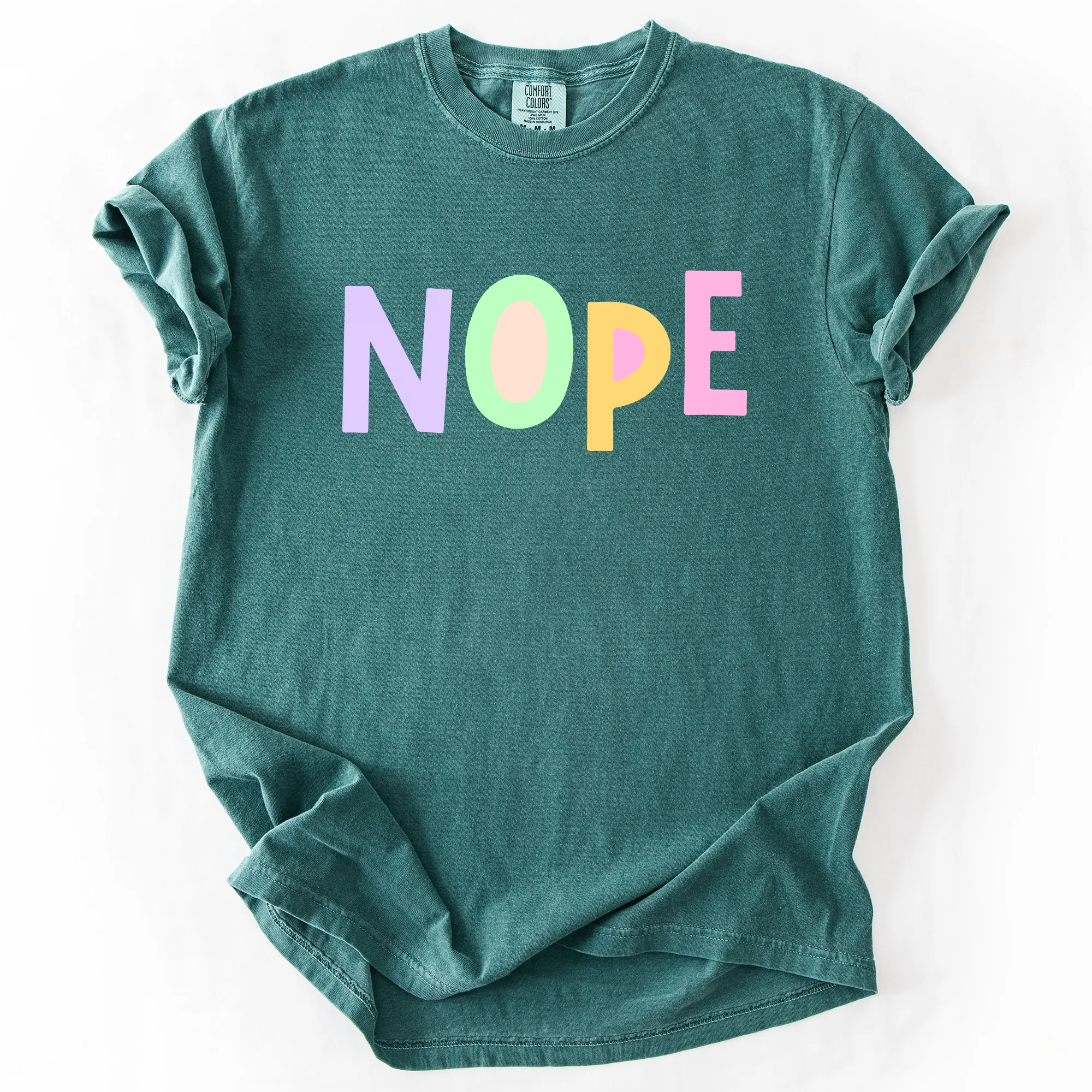 Nope, Colorful, Sassy, Sarcastic, Minimalist, Funny, Comfort Colors T-Shirt sold by Refinery Number One product image thumbnail 2