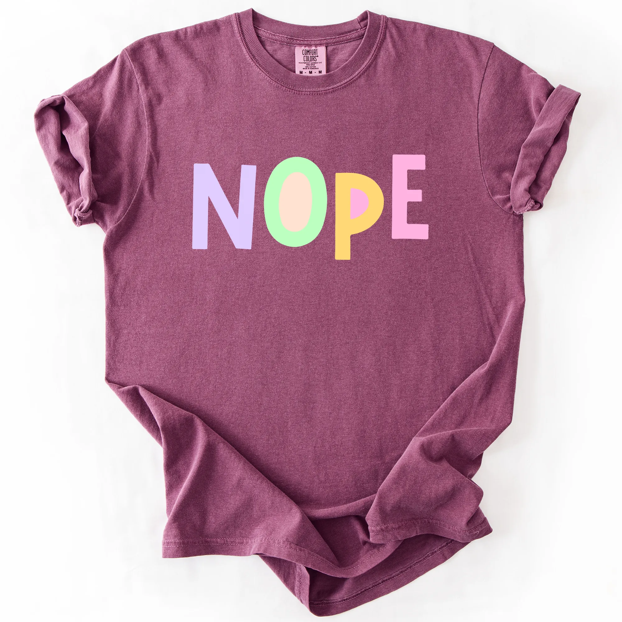Nope, Colorful, Sassy, Sarcastic, Minimalist, Funny, Comfort Colors T-Shirt sold by Refinery Number One product image thumbnail 3