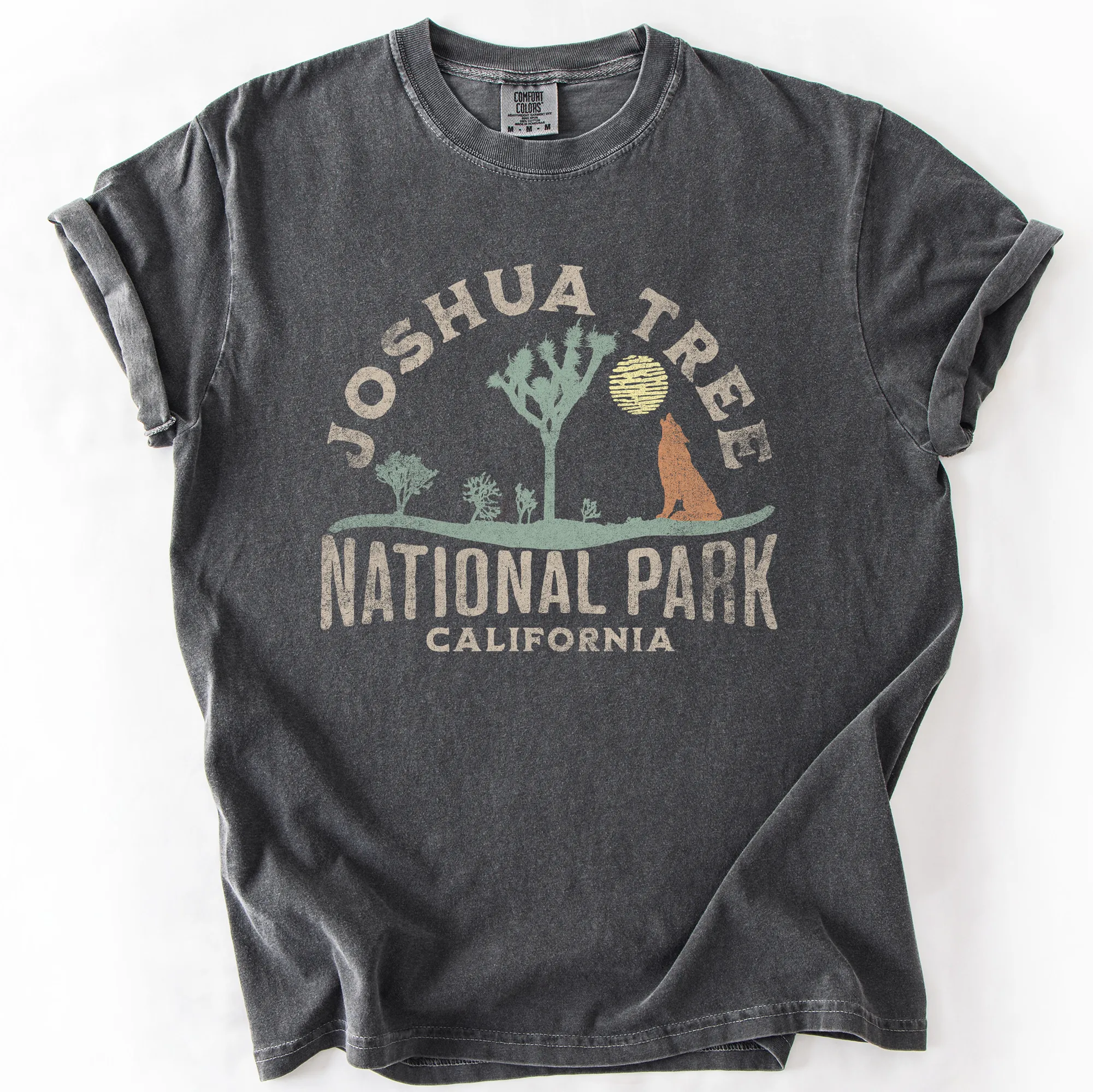 Joshua Tree National Park Desert Vistas Camping And Hiking Adventure Landscape Illustration Comfort Colors Tee sold by Refinery Number One product image thumbnail 2