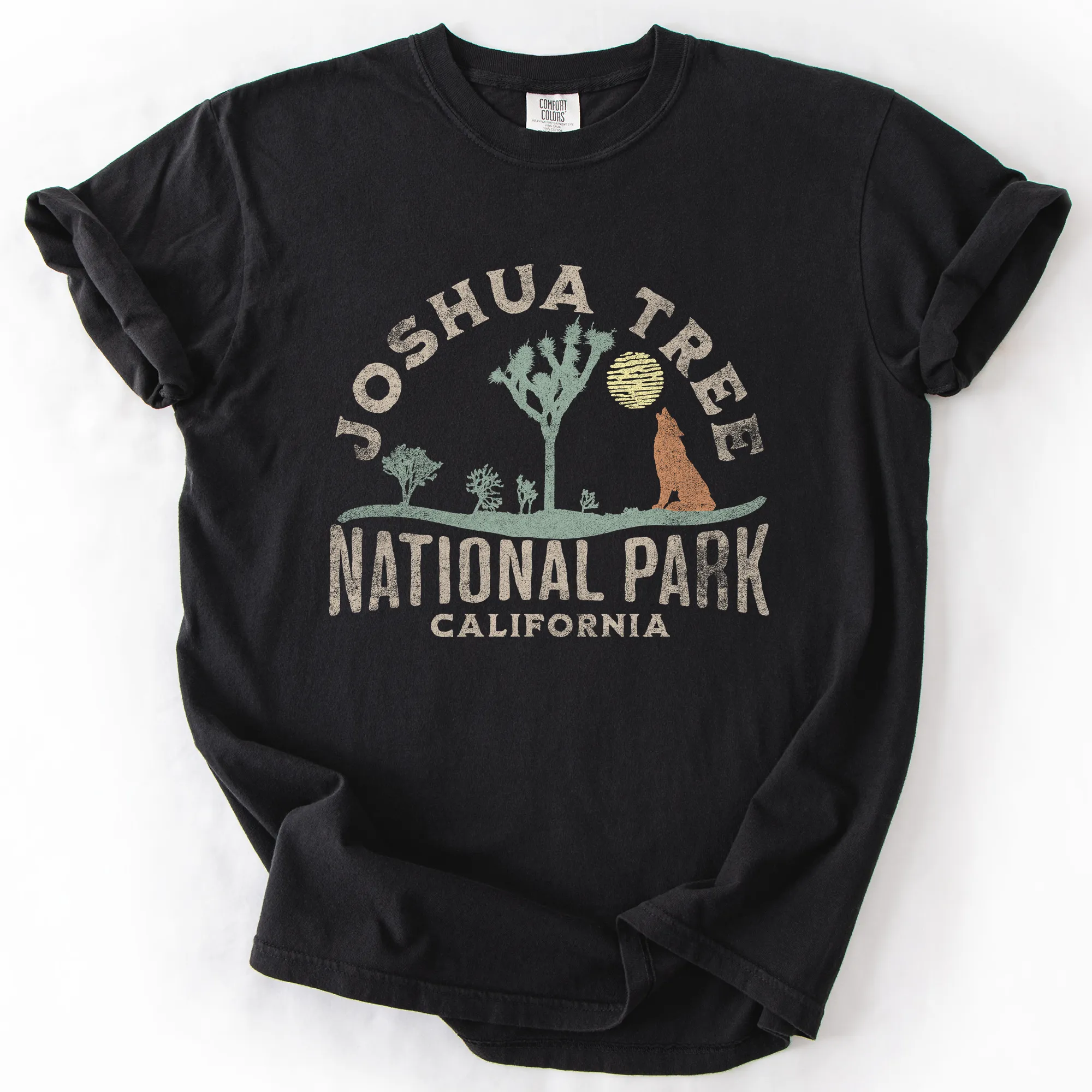 Joshua Tree National Park Desert Vistas Camping And Hiking Adventure Landscape Illustration Comfort Colors Tee sold by Refinery Number One product image thumbnail 4