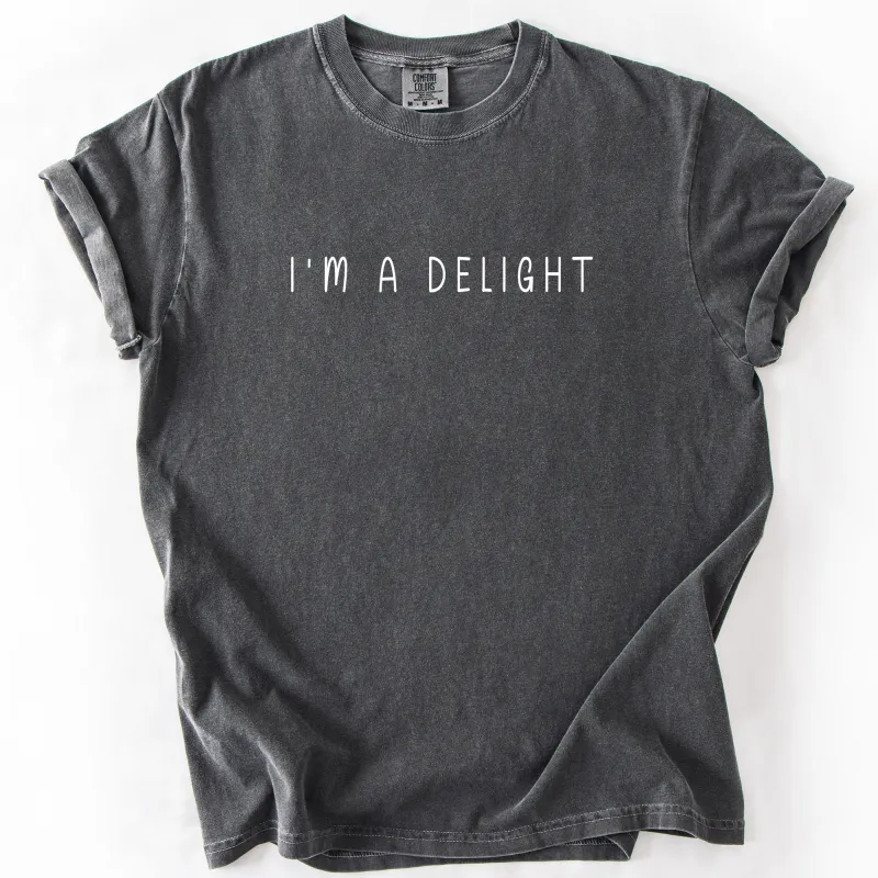 I'm A Delight, Sassy, Sarcastic, Minimalist, Funny, Comfort Colors T-Shirt sold by Refinery Number One