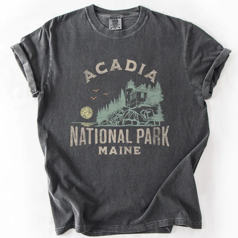 Acadia National Park, Maine, Nature, Outdoors, Camping, Hiking, Comfort Colors T-Shirt sold by Refinery Number One