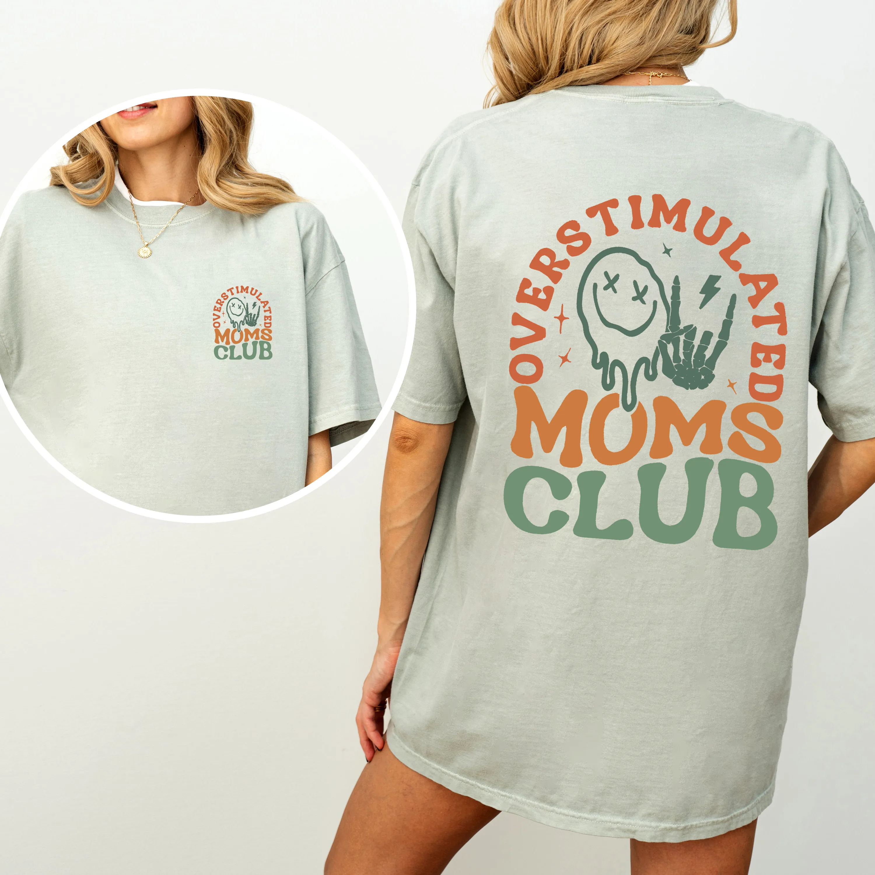 Overstimulated Mom's Club, Trend, Mama, Mother, Funny Mom, Comfort Colors T-Shirt sold by Refinery Number One product image thumbnail 5