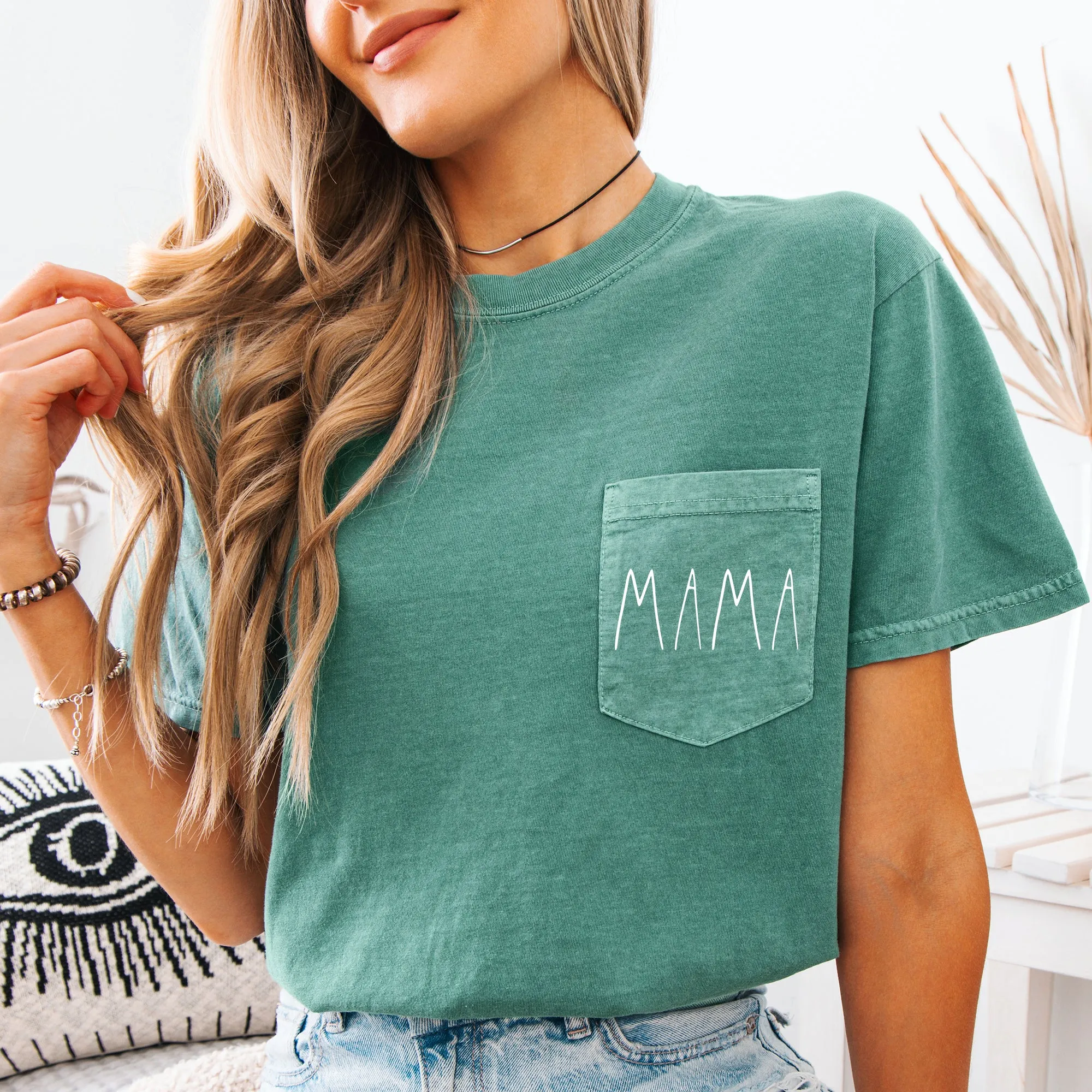 Mama, Minimalist Pocket Tee, Comfort Colors, Mother's Day, Comfort Colors Tshirt sold by Refinery Number One product image thumbnail 2
