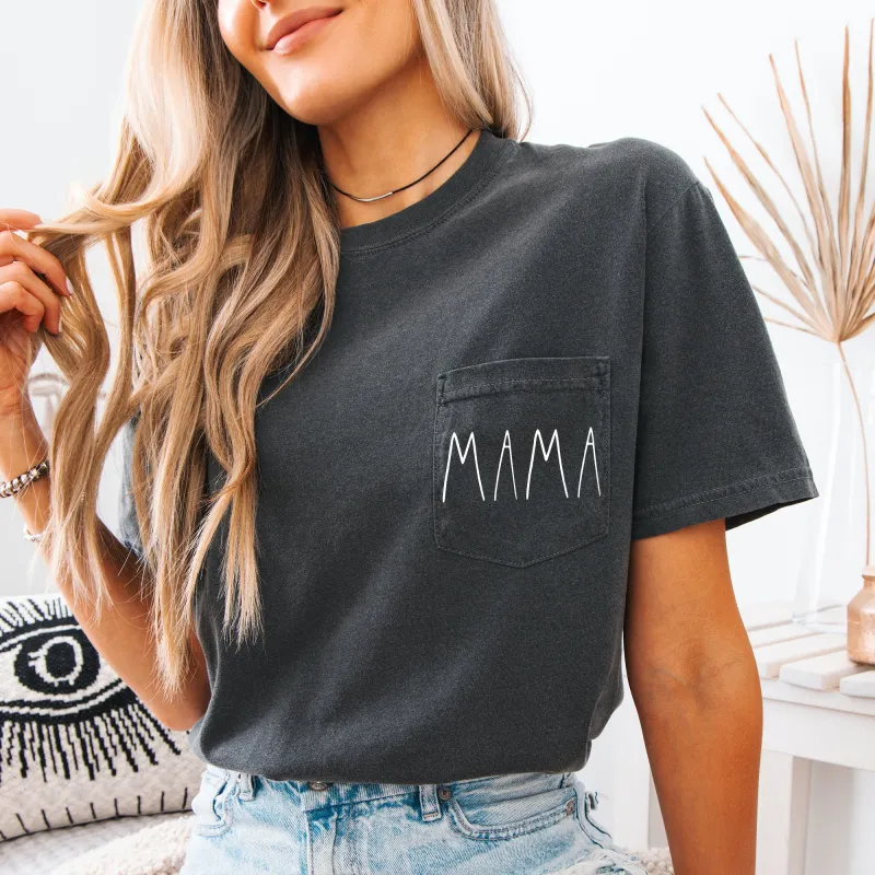 Mama, Minimalist Pocket Tee, Comfort Colors, Mother's Day, Comfort Colors Tshirt sold by Refinery Number One