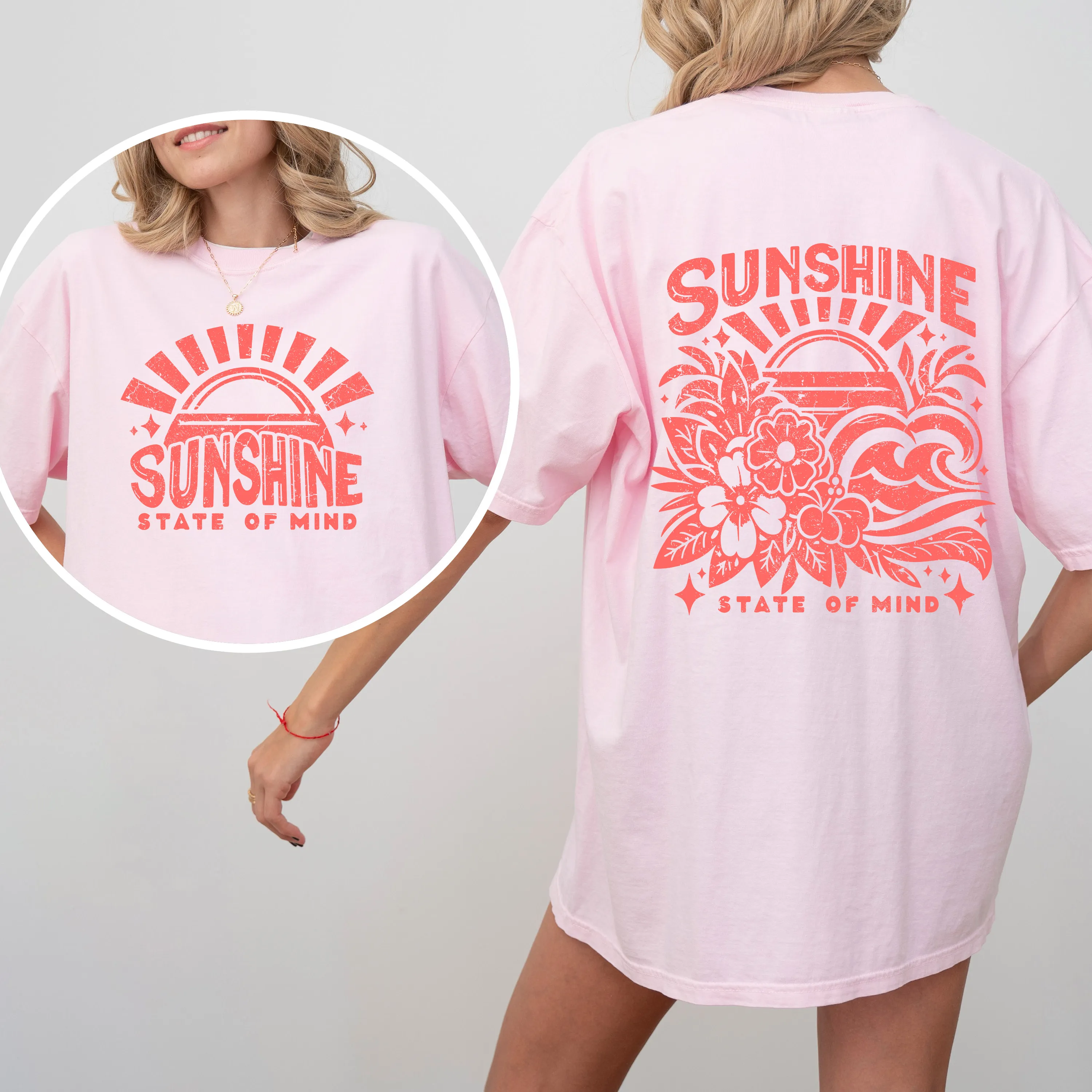 Sunshine State of Mind, Front and Back, Retro Beach, Summer, Comfort Colors T-Shirt sold by Refinery Number One product image thumbnail 3