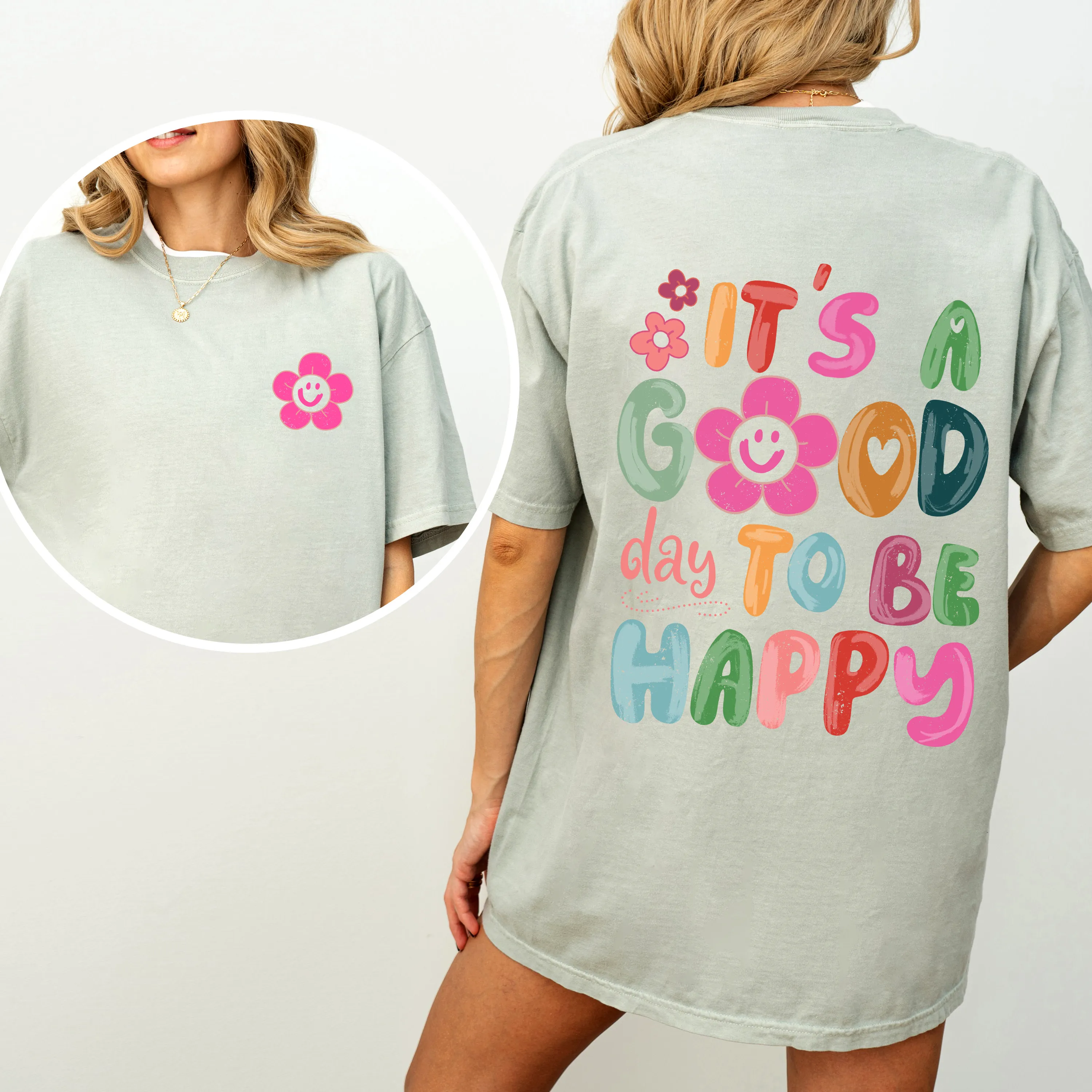It's A Good Day To Be Happy, Smiling Daisy, Mental Health, Positivity, Comfort Colors T-Shirt sold by Refinery Number One product image thumbnail 5