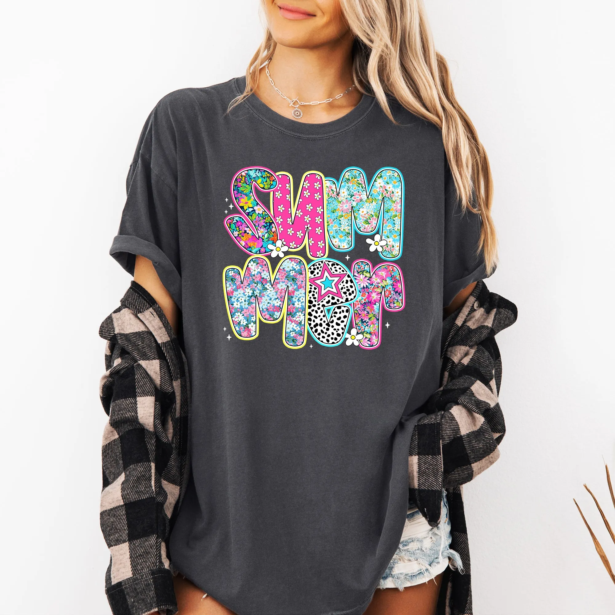 Colorful Summer, Retro, Floral, Comfort Colors T-Shirt sold by Refinery Number One product image thumbnail 3
