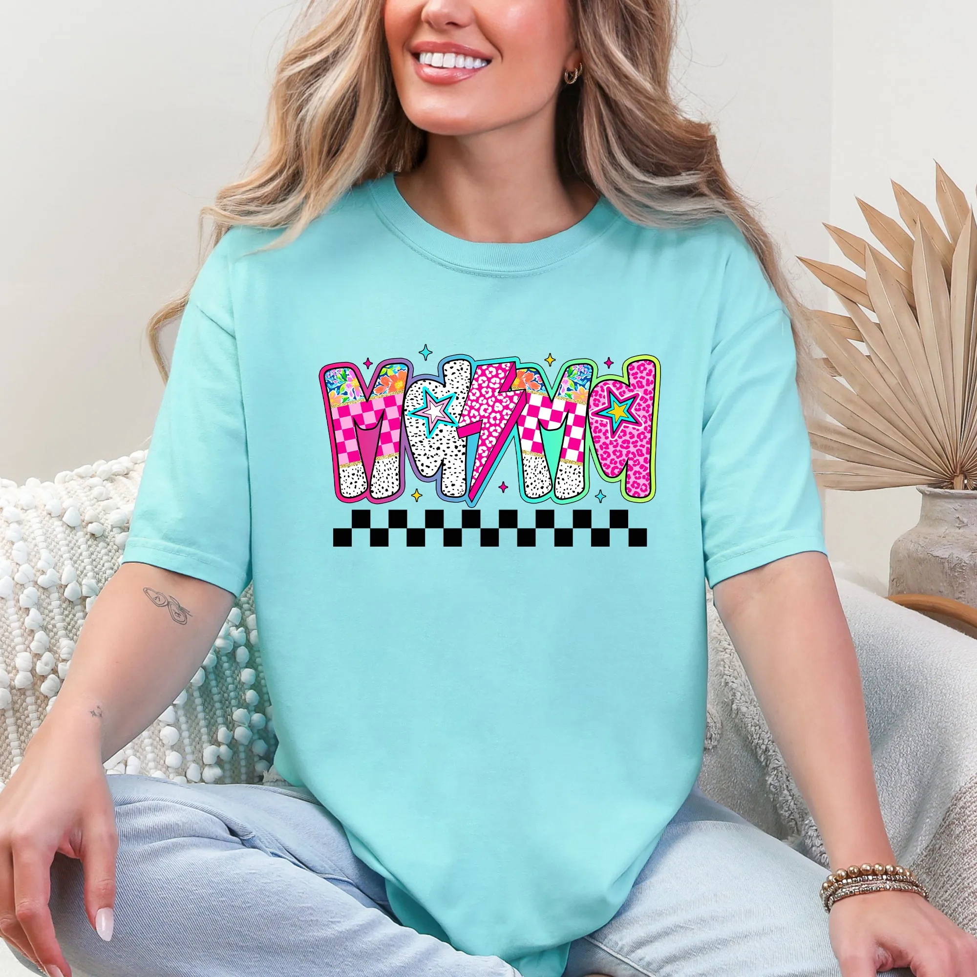 Colorful Mama, Bright, Checkered, Retro Comfort Colors T-Shirt sold by Refinery Number One product image thumbnail 2
