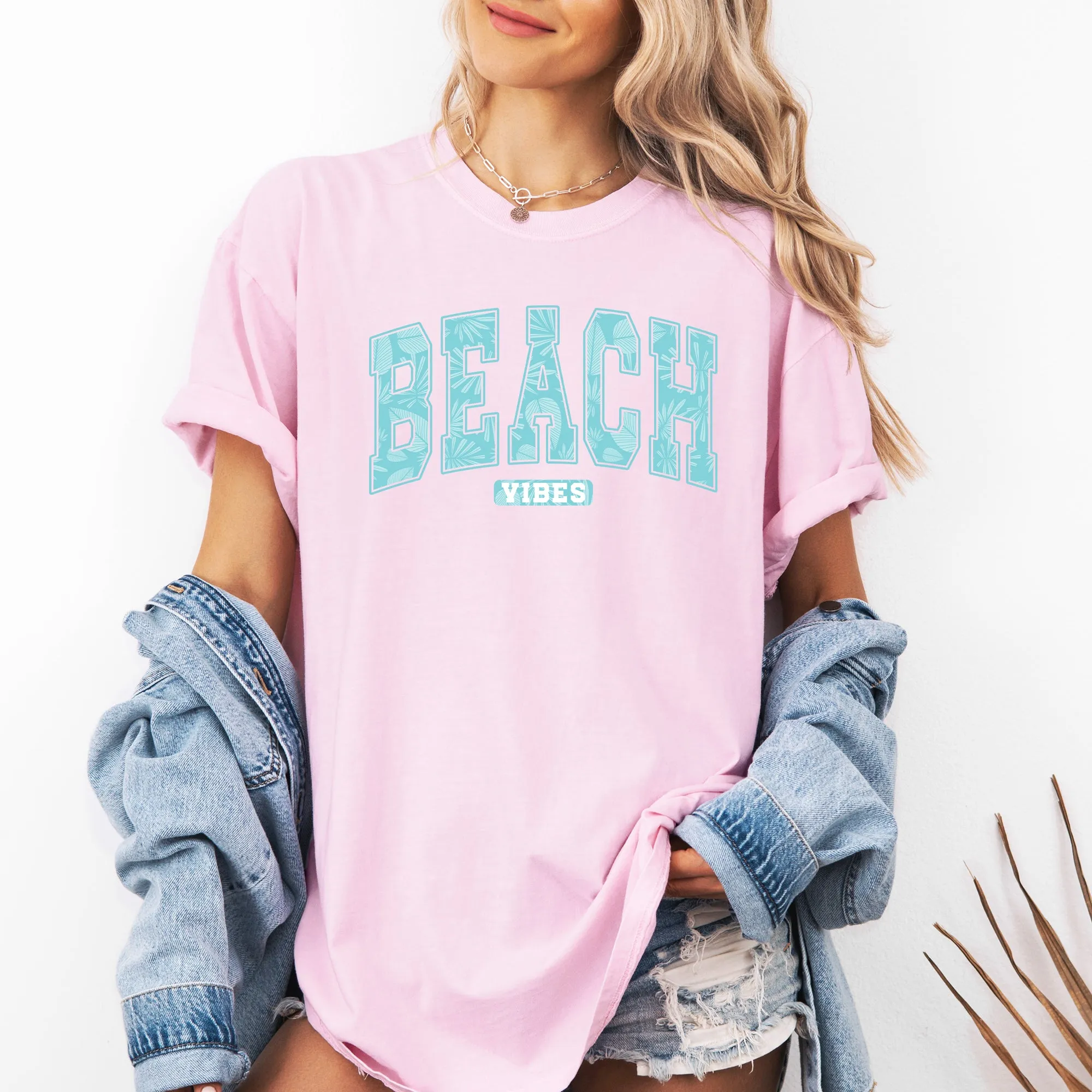 Beach Vibes, Varsity, Retro, Palm Trees, Summer Comfort Colors T-Shirt sold by Refinery Number One product image thumbnail 4
