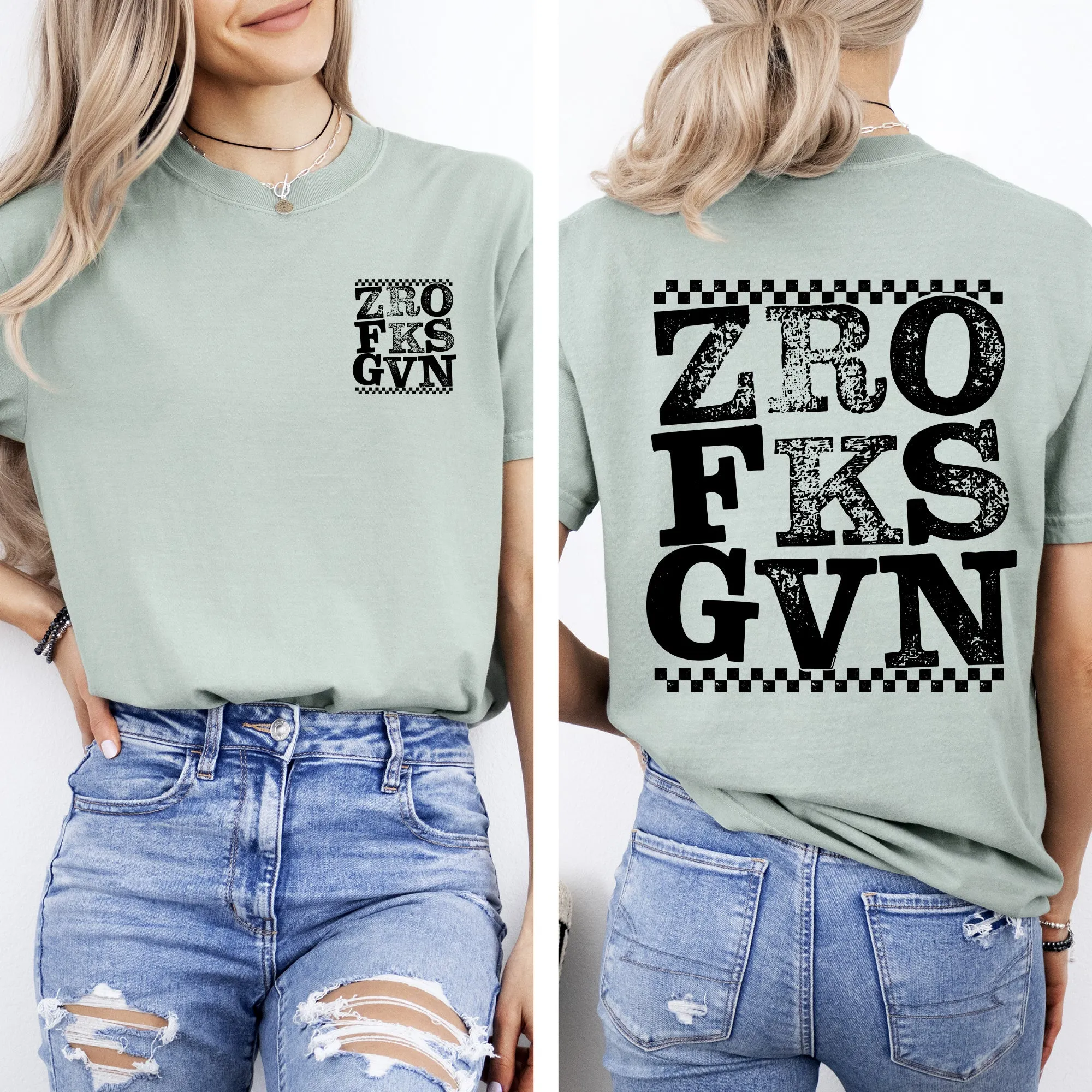 Zero Fs Given, Front and Back, Sassy, Sarcastic, Funny, Vulgar, Comfort Colors T-Shirt sold by Refinery Number One product image thumbnail 3