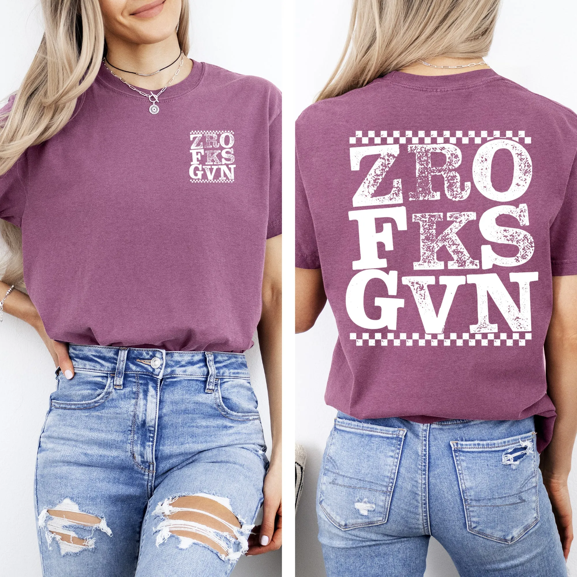 Zero Fs Given, Front and Back, Sassy, Sarcastic, Funny, Vulgar, Comfort Colors T-Shirt sold by Refinery Number One product image thumbnail 2