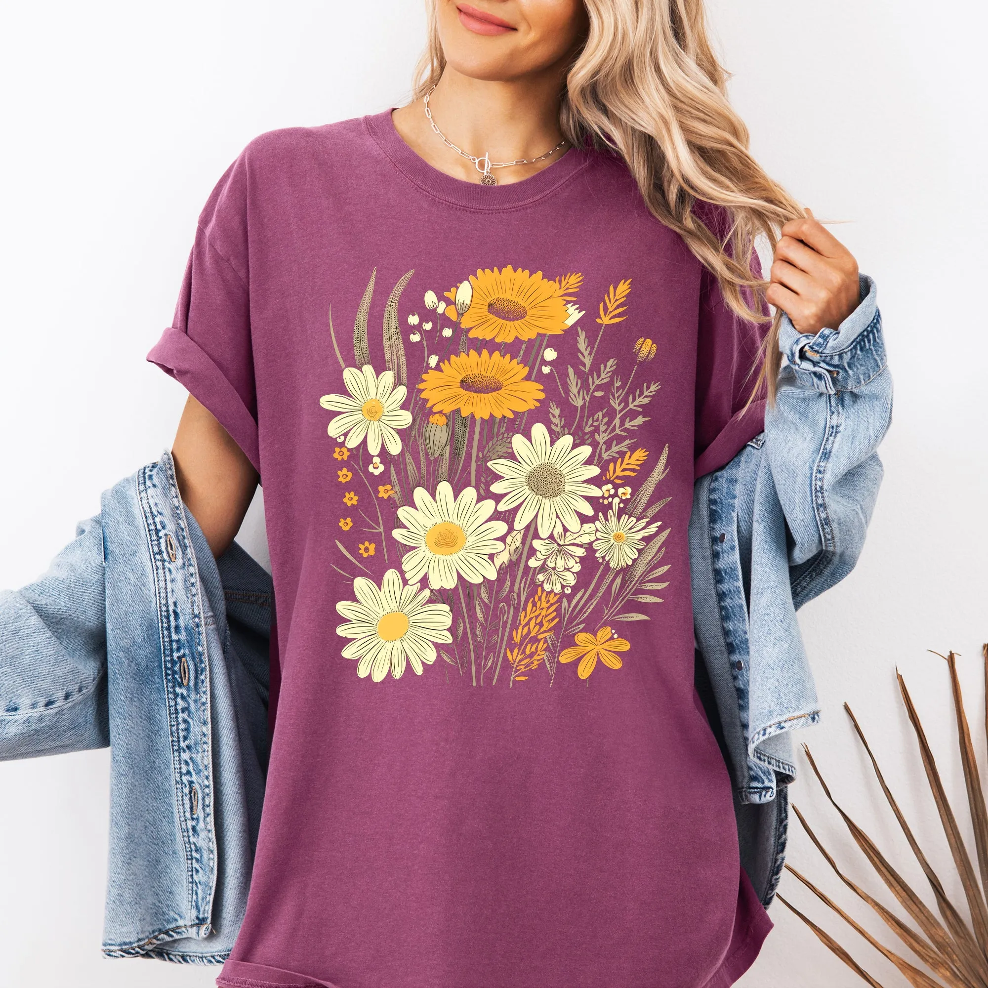 Wildflower Collage, Bouquet, Vintage, Nature, Comfort Colors T-Shirt sold by Refinery Number One product image thumbnail 5