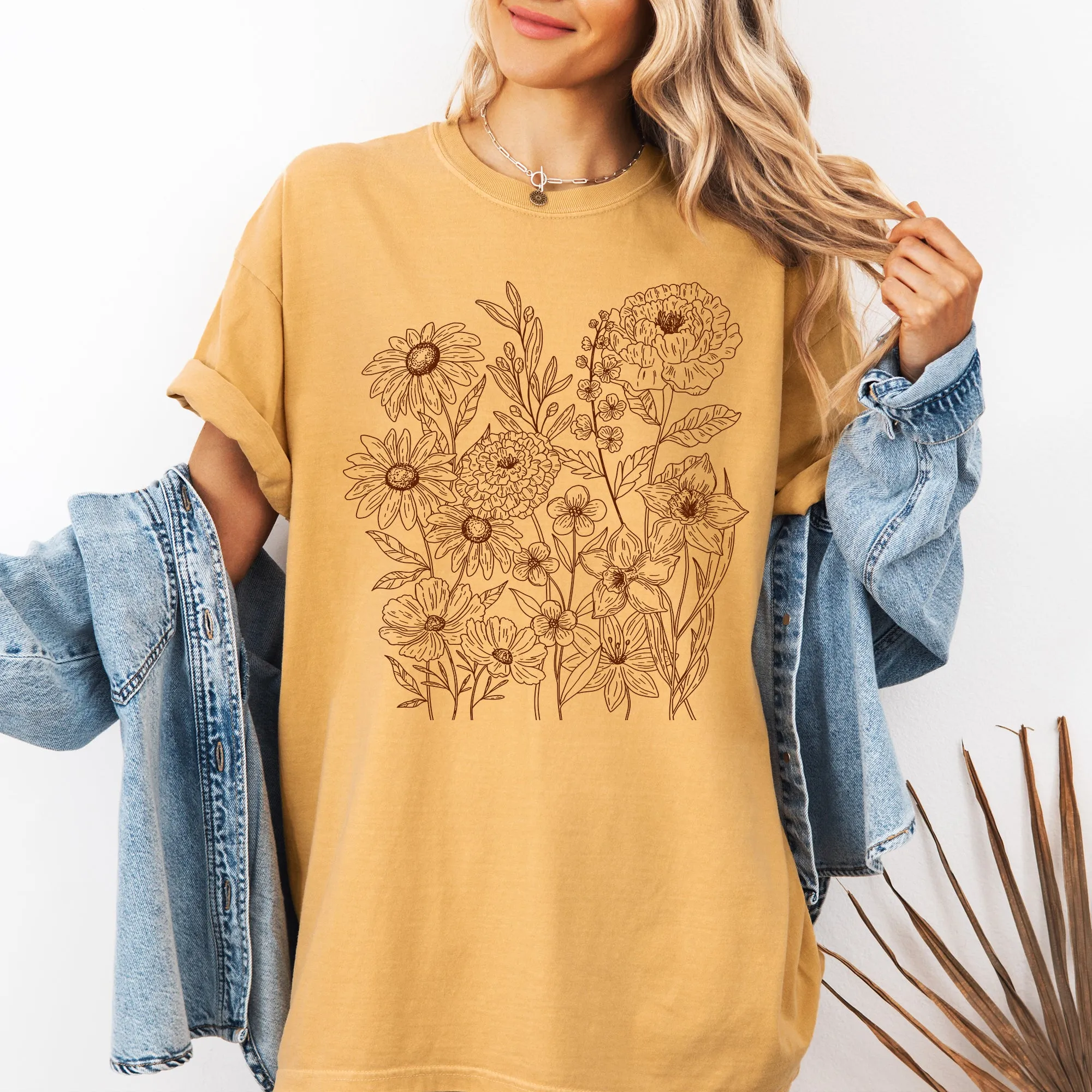 Vintage Wildflowers, Summer, Flowers, Minimalist, Comfort Colors T-Shirt sold by Refinery Number One product image thumbnail 5