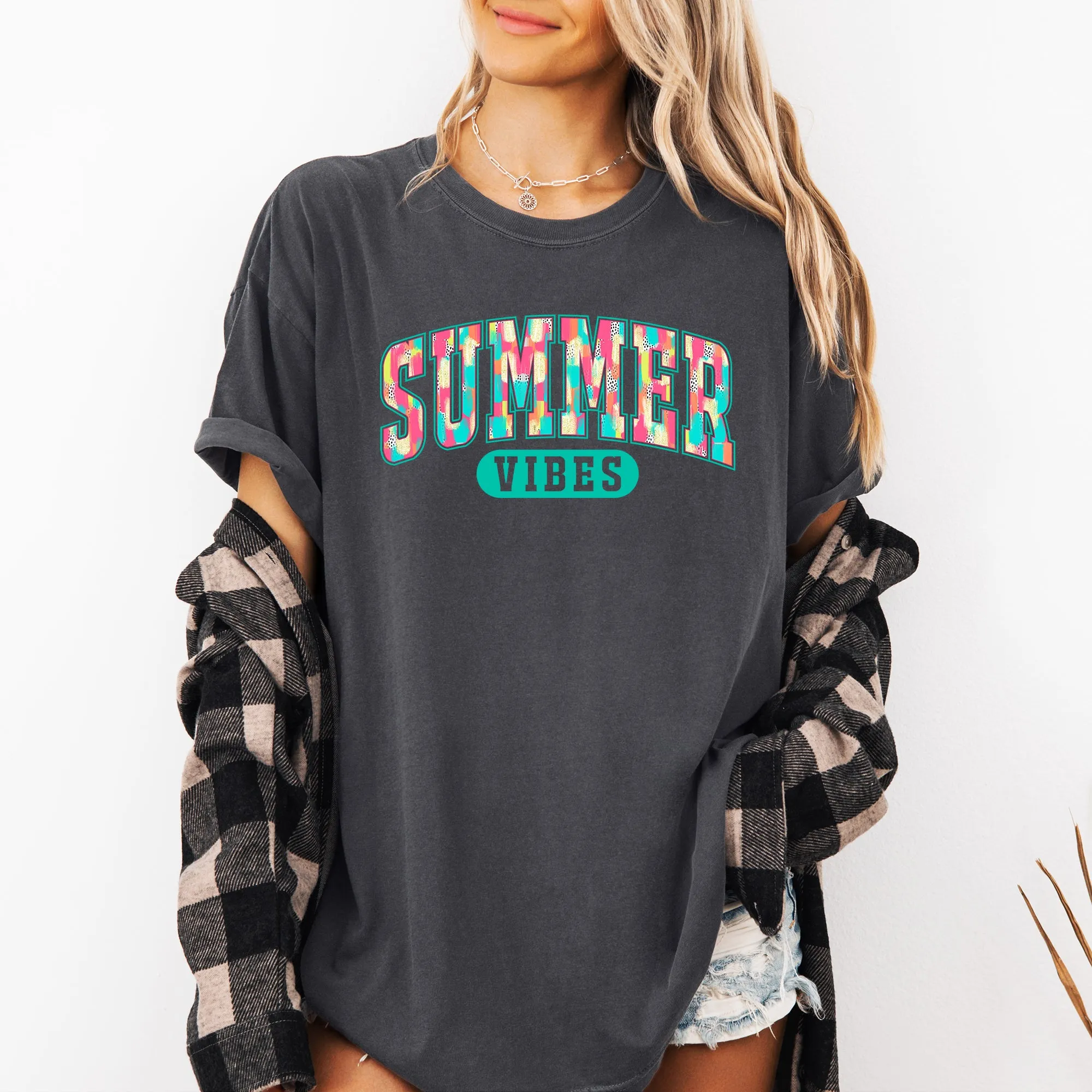 Summer Vibes, Varsity, Retro, Beach, Comfort Colors T-Shirt sold by Refinery Number One product image thumbnail 5