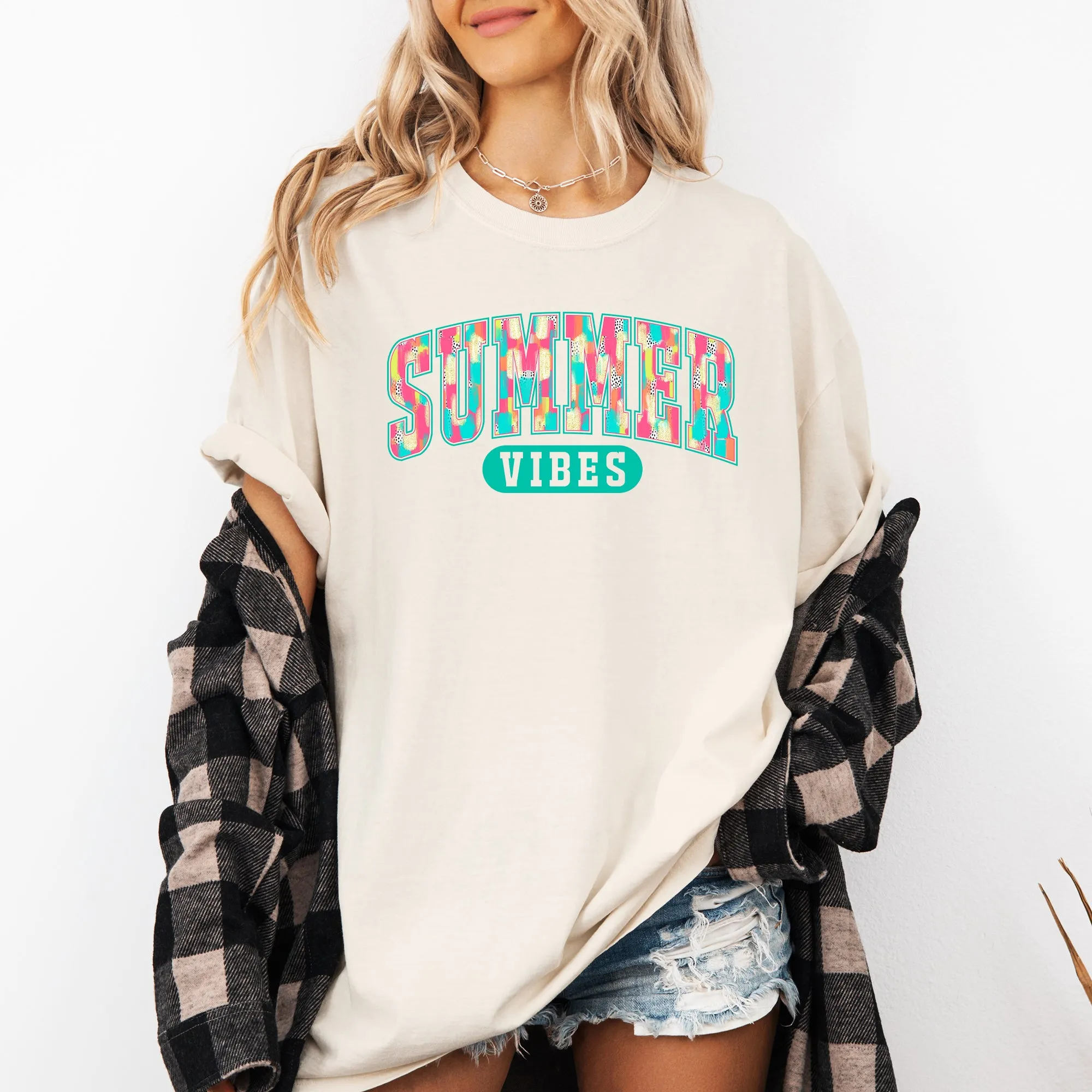 Summer Vibes, Varsity, Retro, Beach, Comfort Colors T-Shirt sold by Refinery Number One product image thumbnail 4