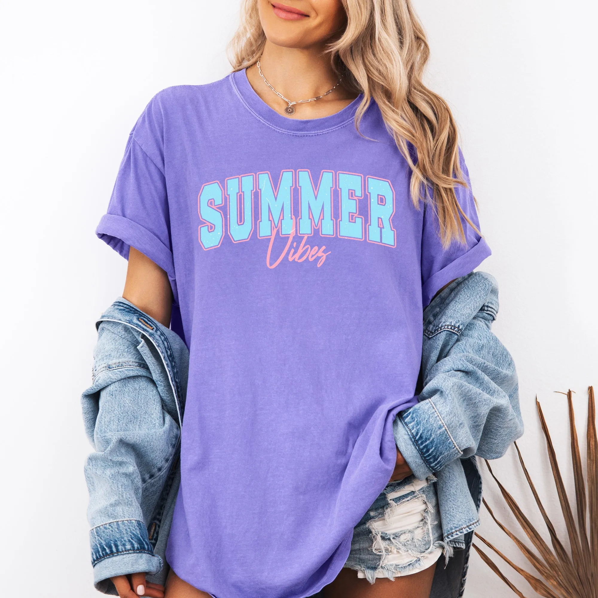 Summer Vibes, Two Tone, Retro, Varsity, Summer, Beach, Comfort Colors T-Shirt sold by Refinery Number One
