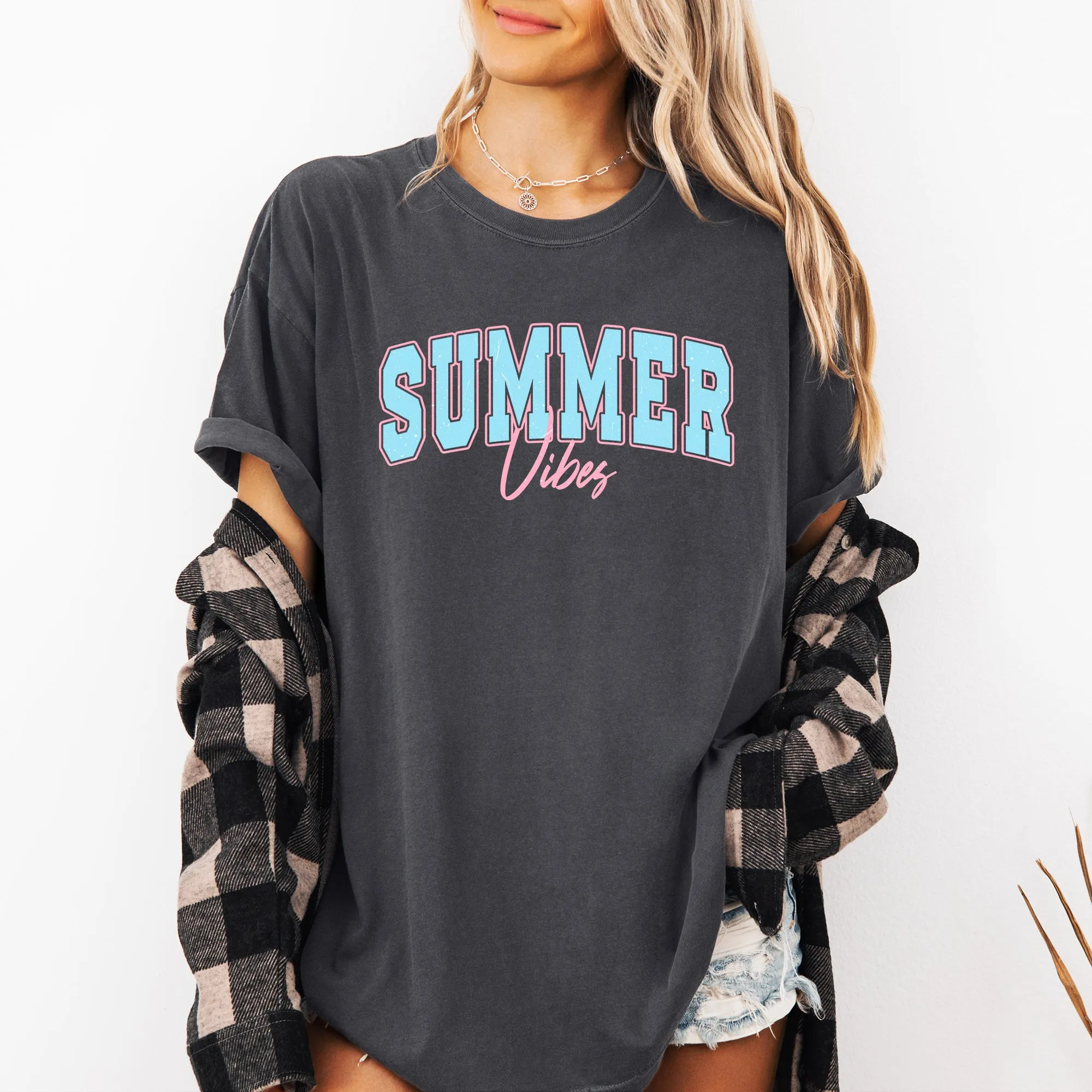 Summer Vibes, Two Tone, Retro, Varsity, Summer, Beach, Comfort Colors T-Shirt sold by Refinery Number One product image thumbnail 2
