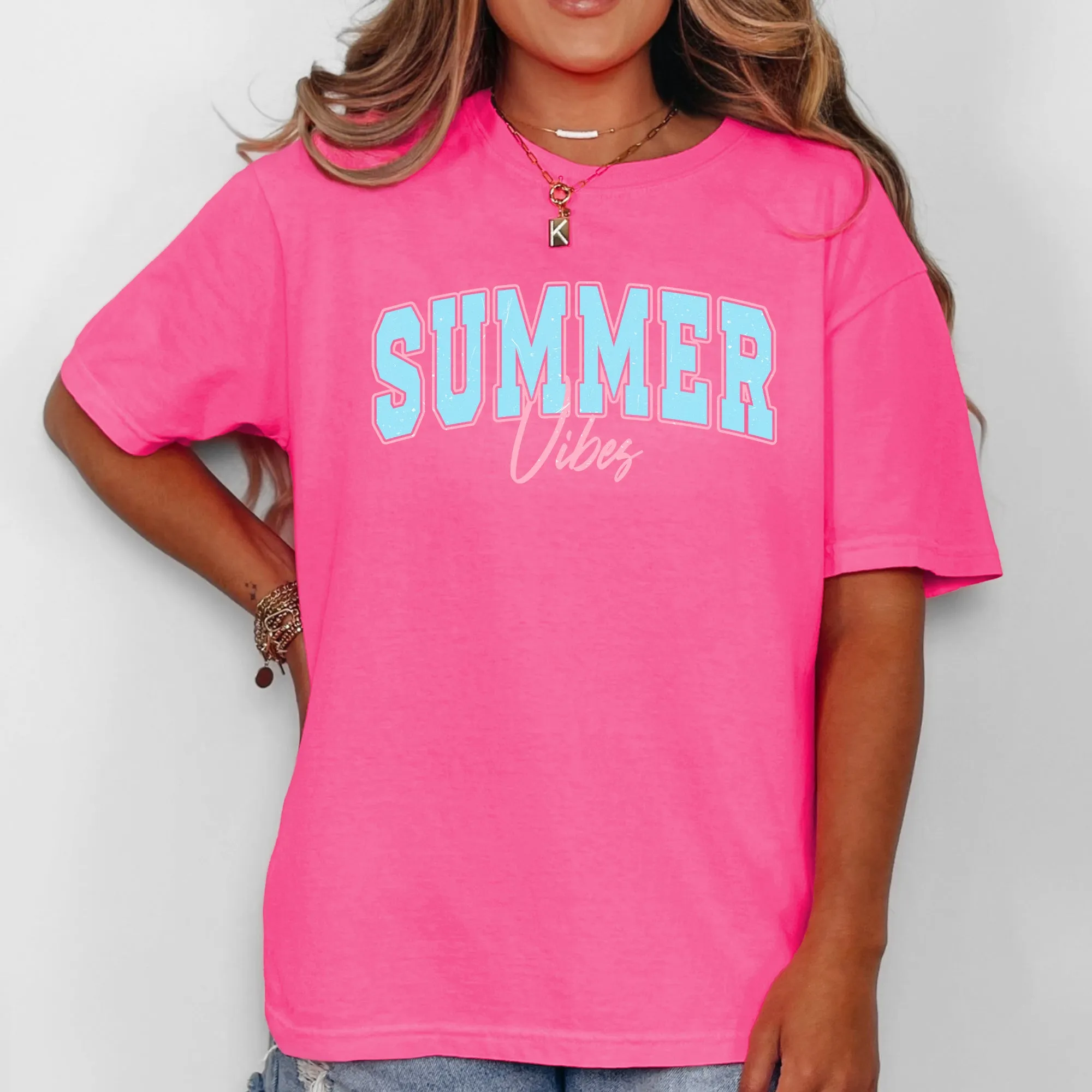 Summer Vibes, Two Tone, Retro, Varsity, Summer, Beach, Comfort Colors T-Shirt sold by Refinery Number One product image thumbnail 5