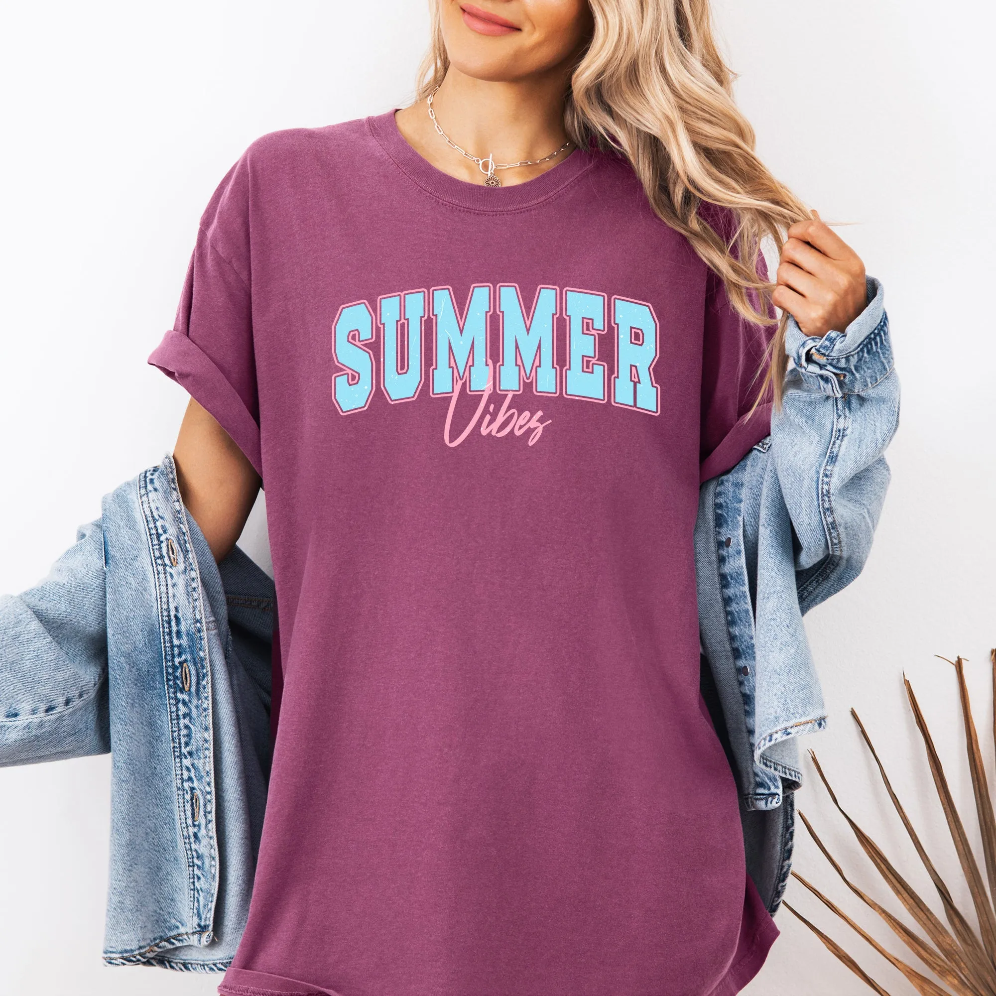 Summer Vibes, Two Tone, Retro, Varsity, Summer, Beach, Comfort Colors T-Shirt sold by Refinery Number One product image thumbnail 3