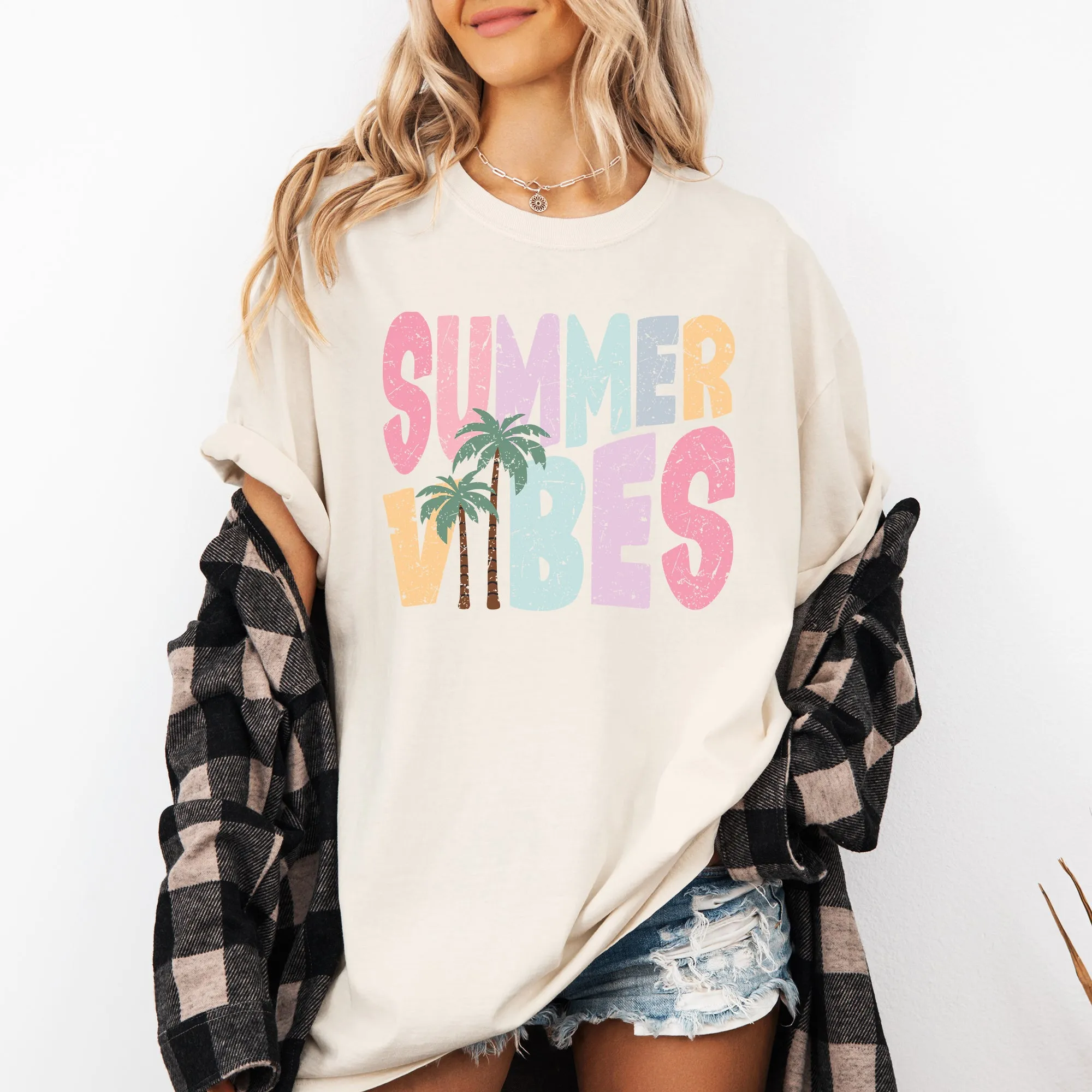 Summer Vibes, Retro, Colorful, Beach, Comfort Colors T-Shirt sold by Refinery Number One