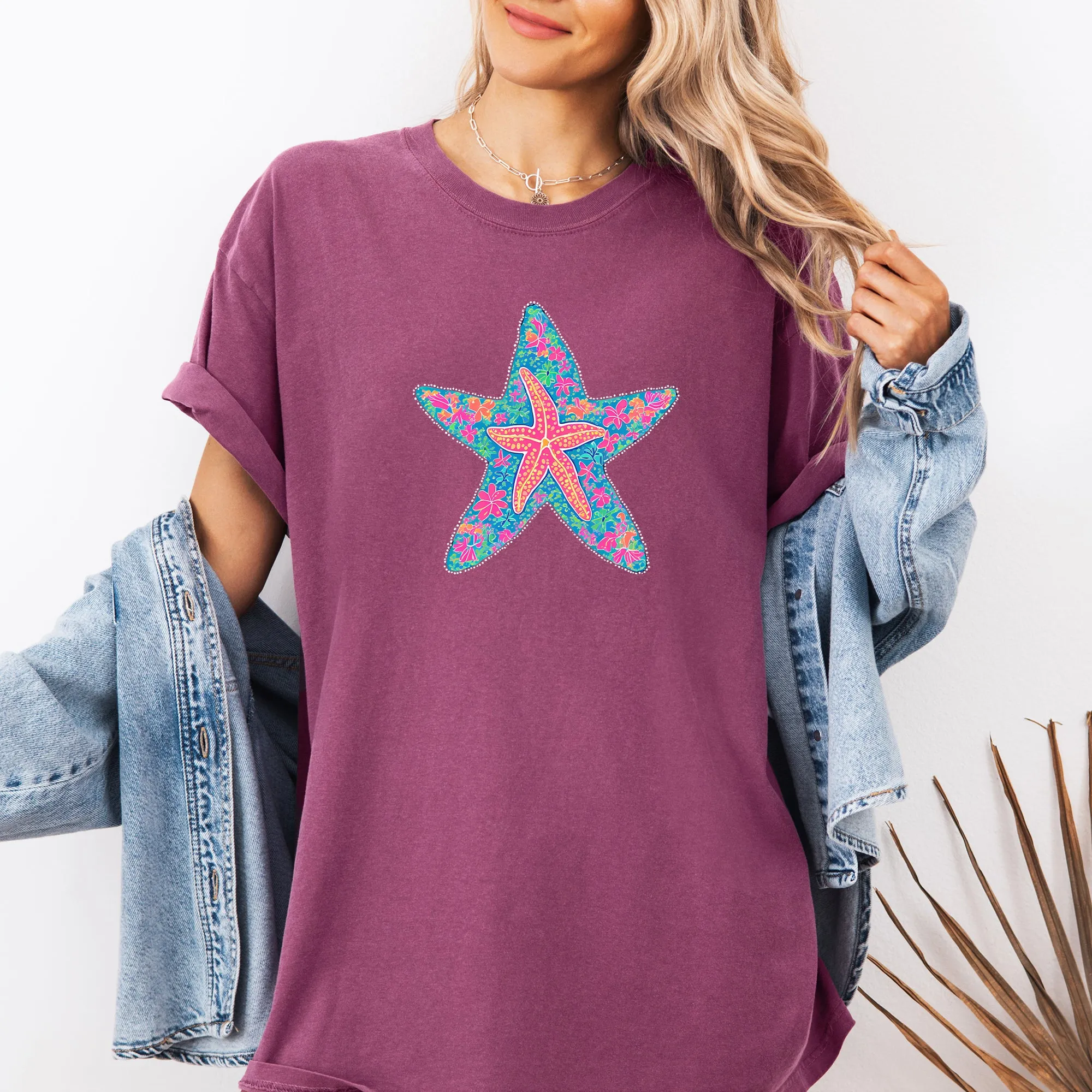 Starfish, Sea Life, Summer, Beach, Comfort Colors T-Shirt sold by Refinery Number One product image thumbnail 4