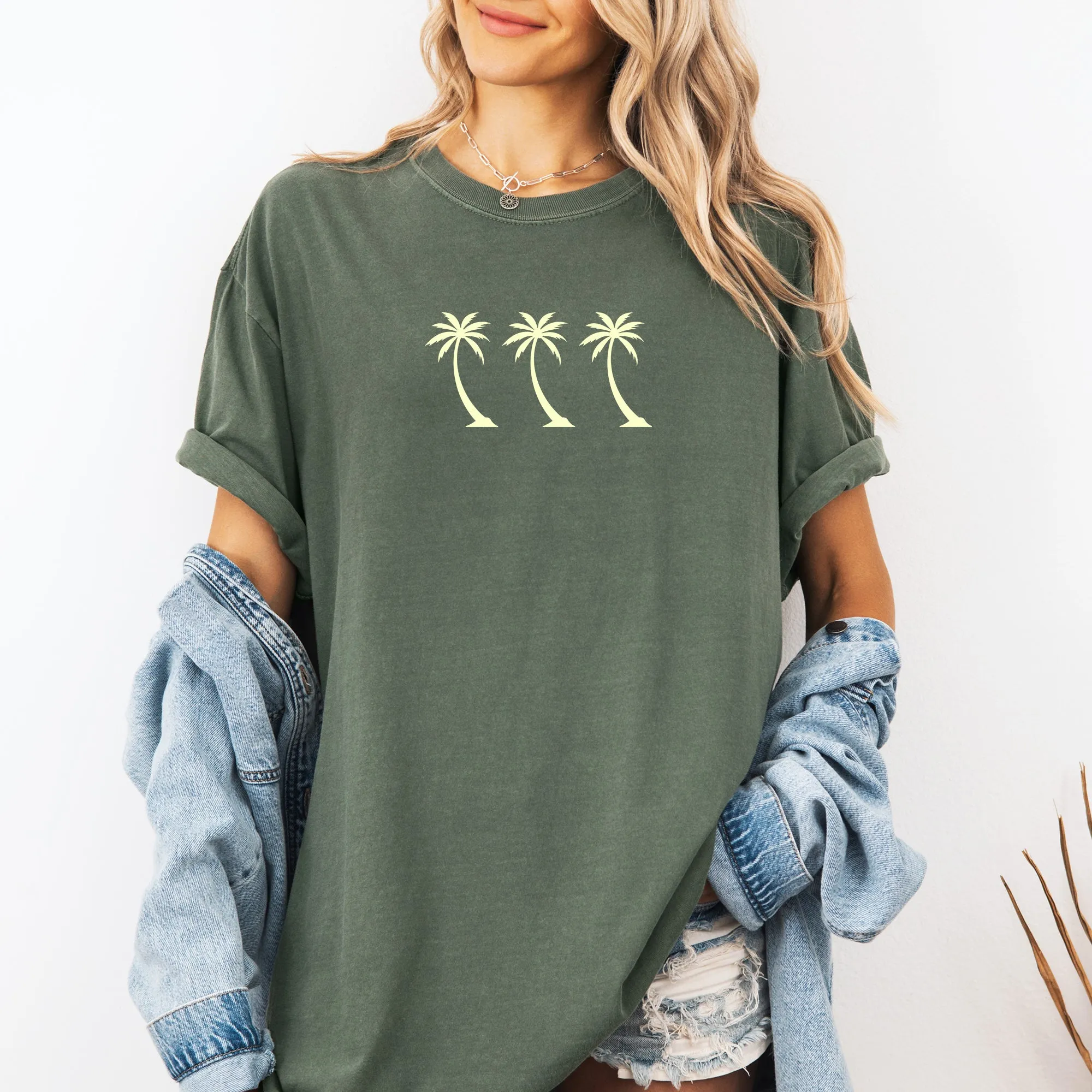 Retro Minimalist Palm Trees, Summer, Beach, Classic Comfort Colors T-Shirt sold by Refinery Number One product image thumbnail 3