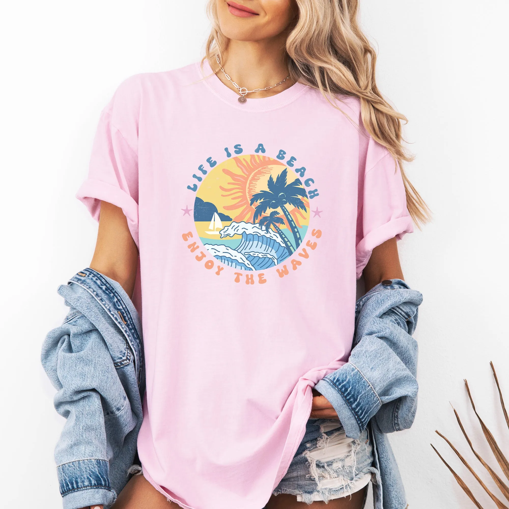 Retro Life Is A Beach, Enjoy the Waves, Summer, Comfort Colors T-Shirt sold by Refinery Number One product image thumbnail 5