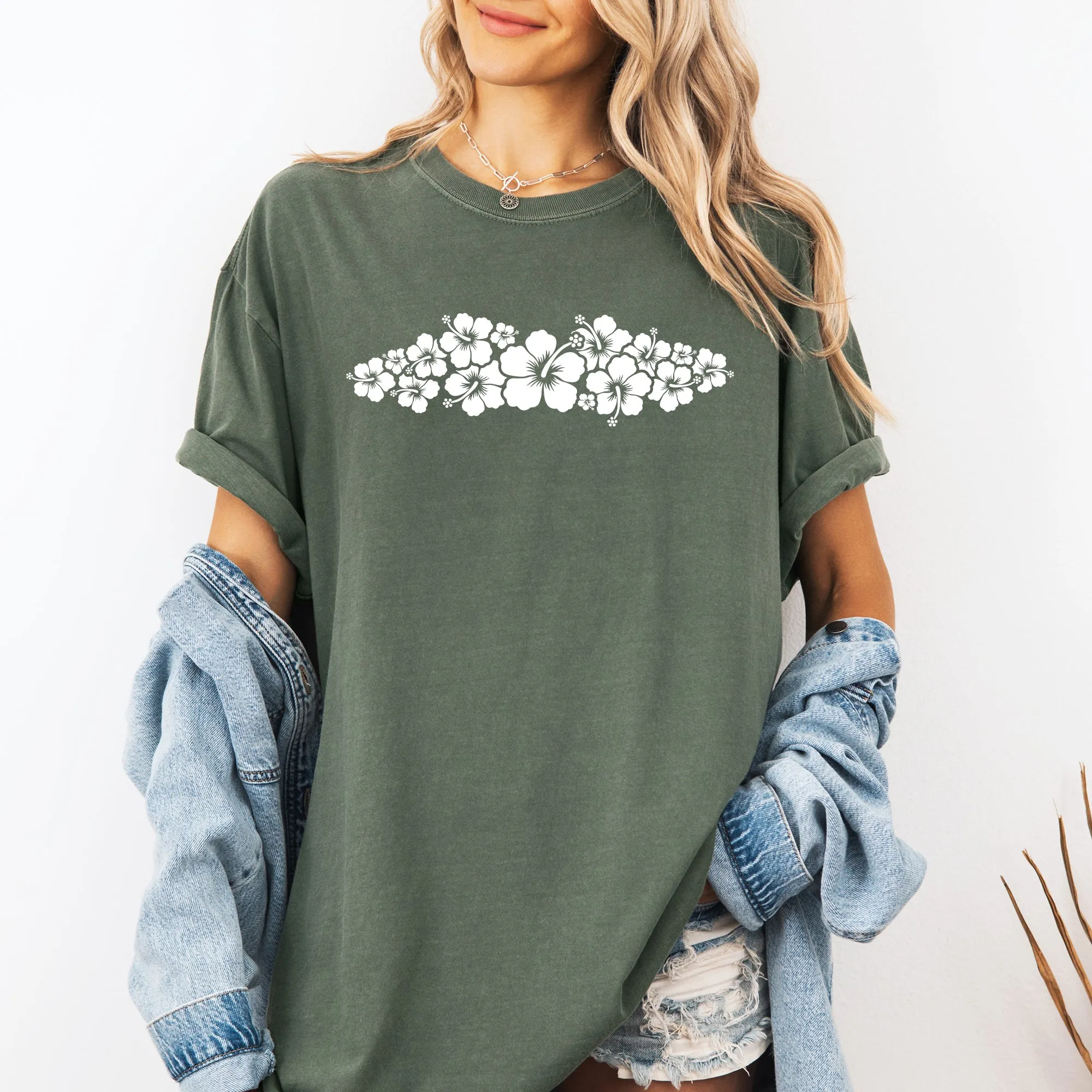 Retro Hibiscus Minimalist, Beach, Summer, Flowers, Comfort Colors T-Shirt sold by Refinery Number One product image thumbnail 3