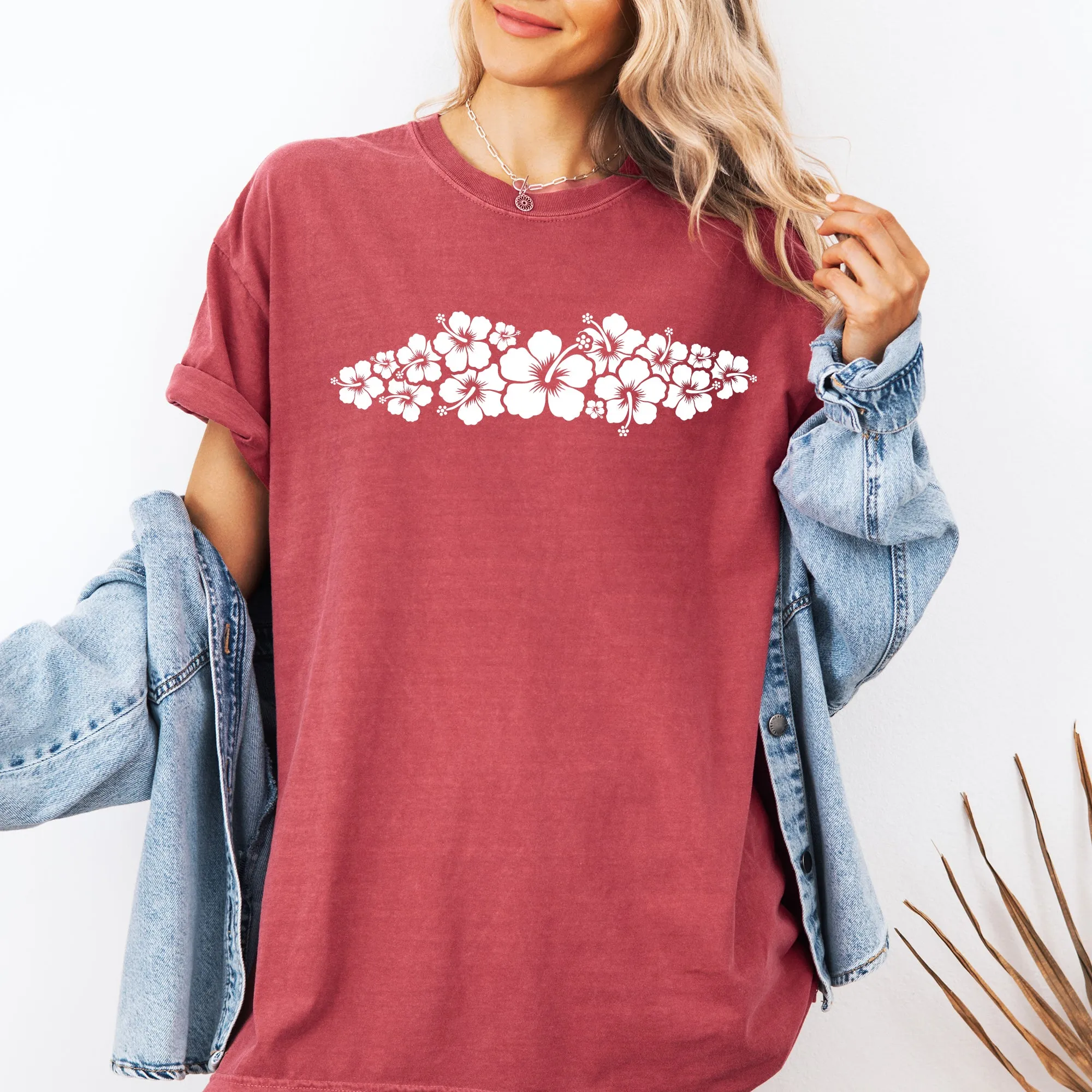Retro Hibiscus Minimalist, Beach, Summer, Flowers, Comfort Colors T-Shirt sold by Refinery Number One product image thumbnail 2