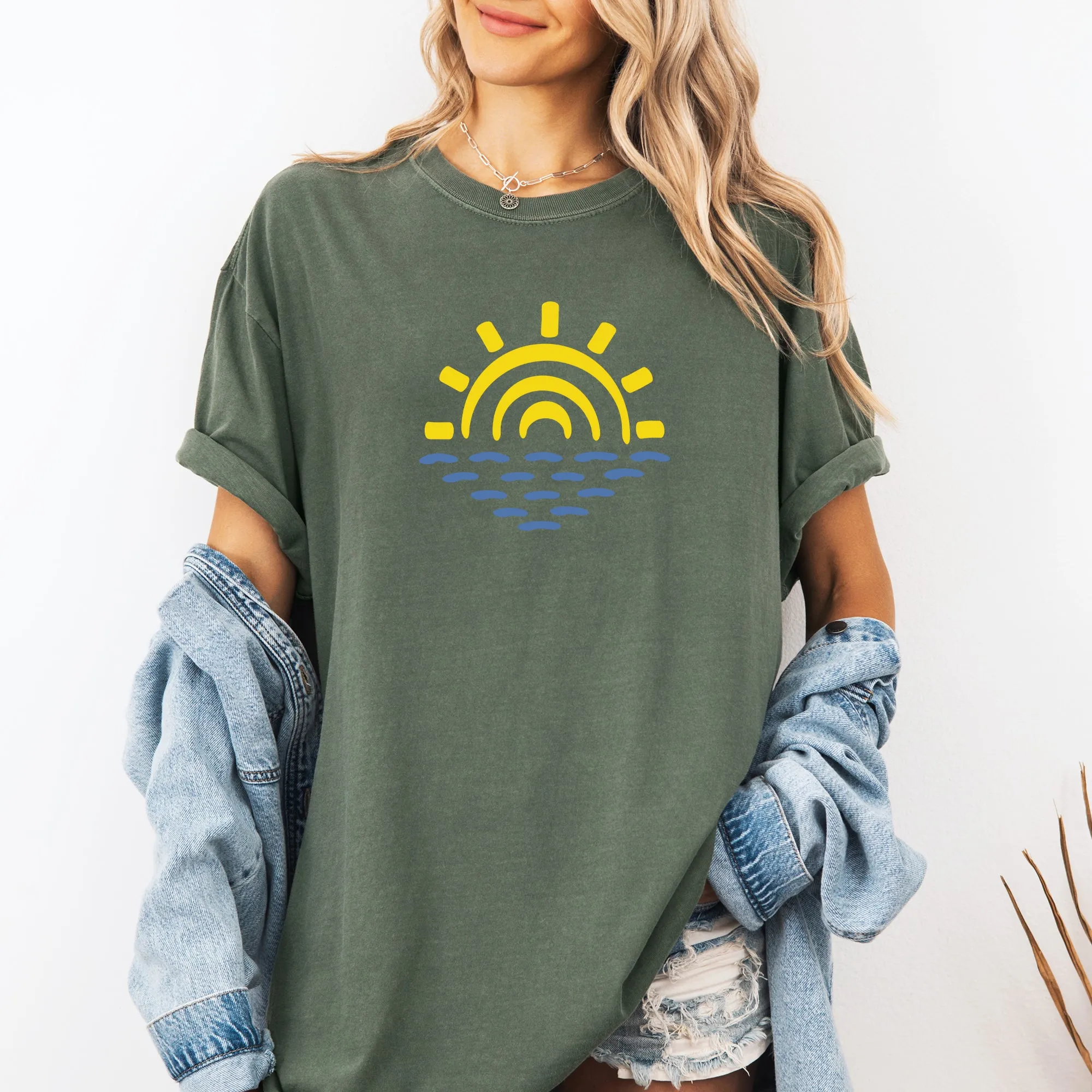 Minimalist Sunset Summer Beach, Comfort Colors T-Shirt sold by Refinery Number One product image thumbnail 3