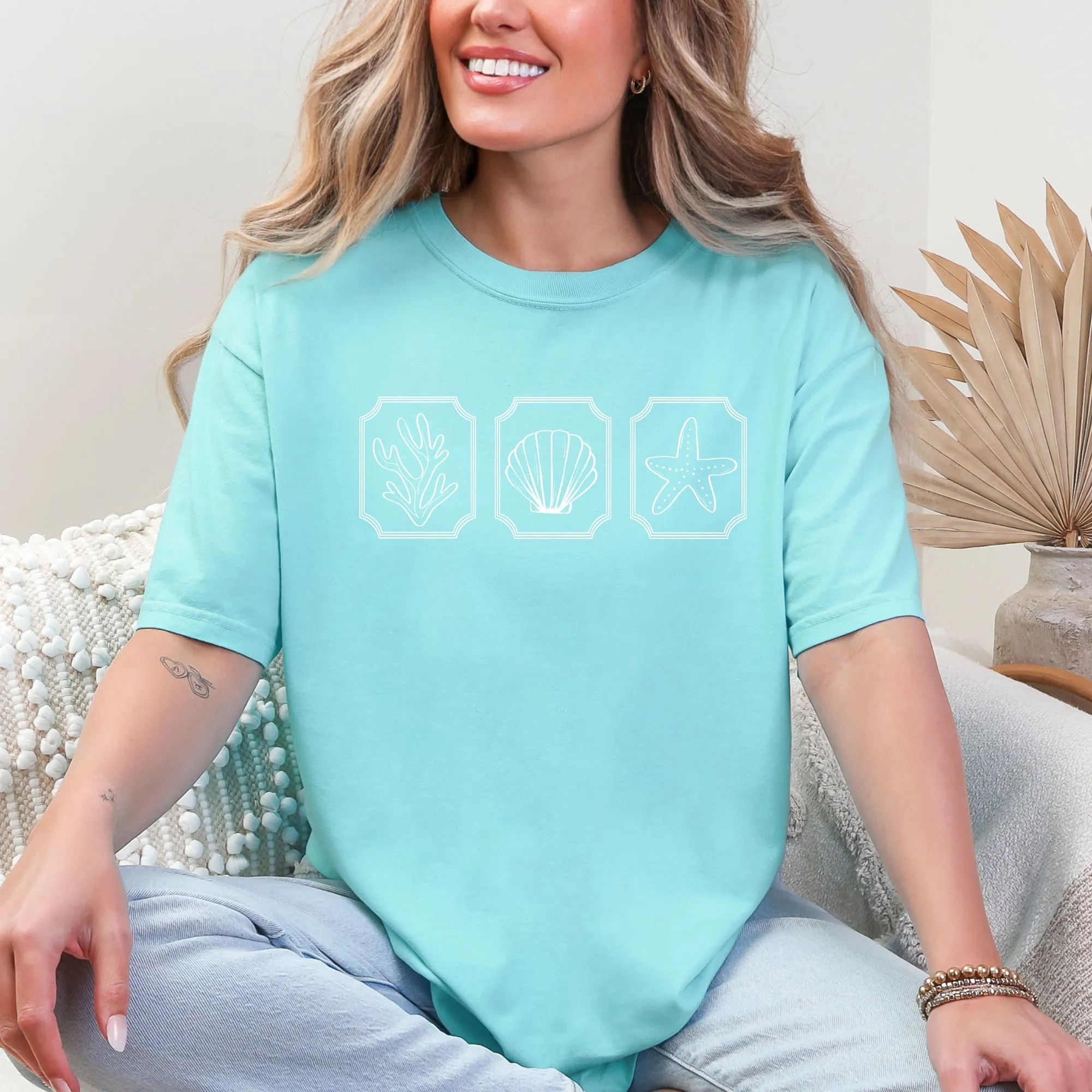 Minimalist Sea Life, Seashells, Summer, Beach, Comfort Colors T-Shirt sold by Refinery Number One product image thumbnail 5
