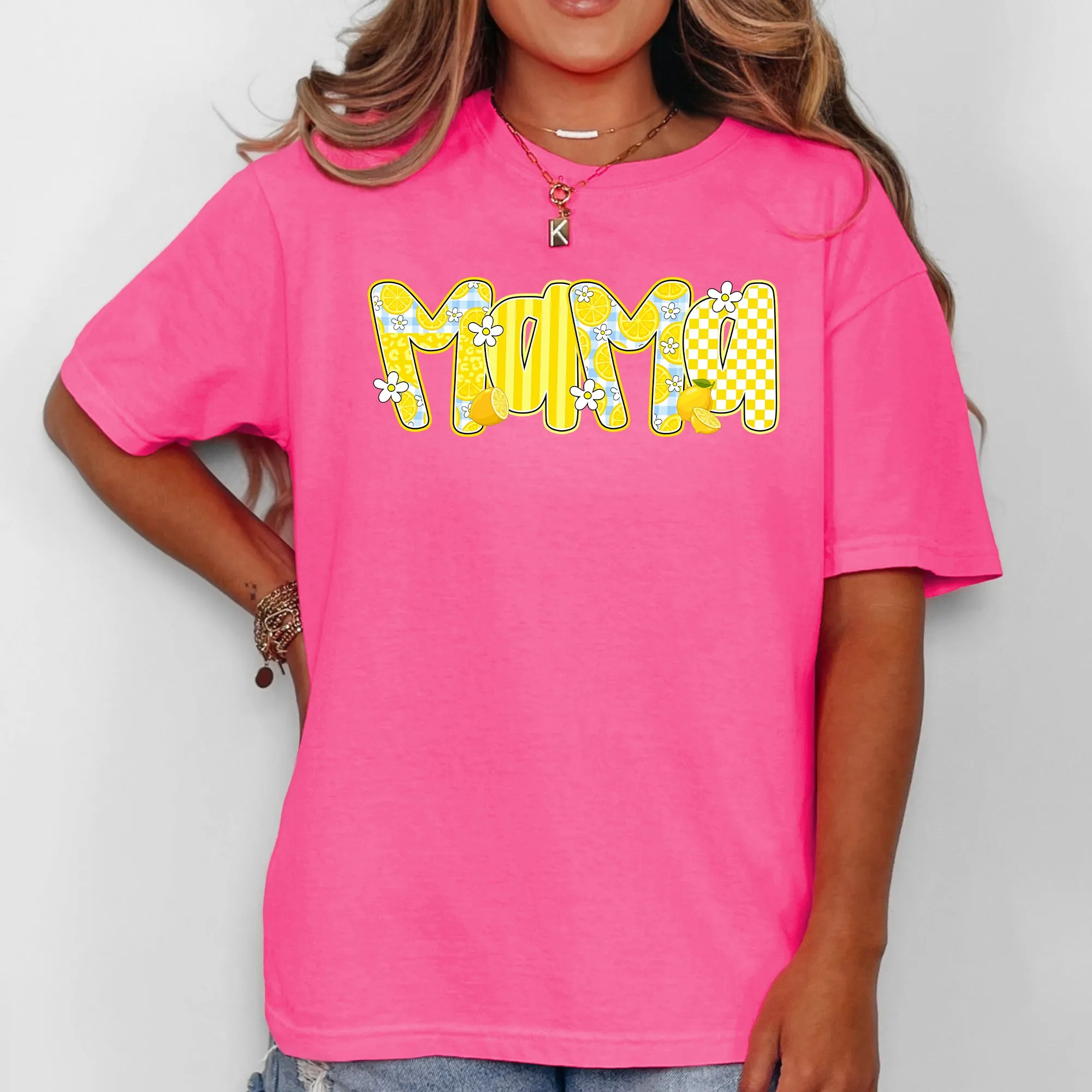 Mama, Yellow Checkered, Flowers, Retro, Comfort Colors T-Shirt sold by Refinery Number One