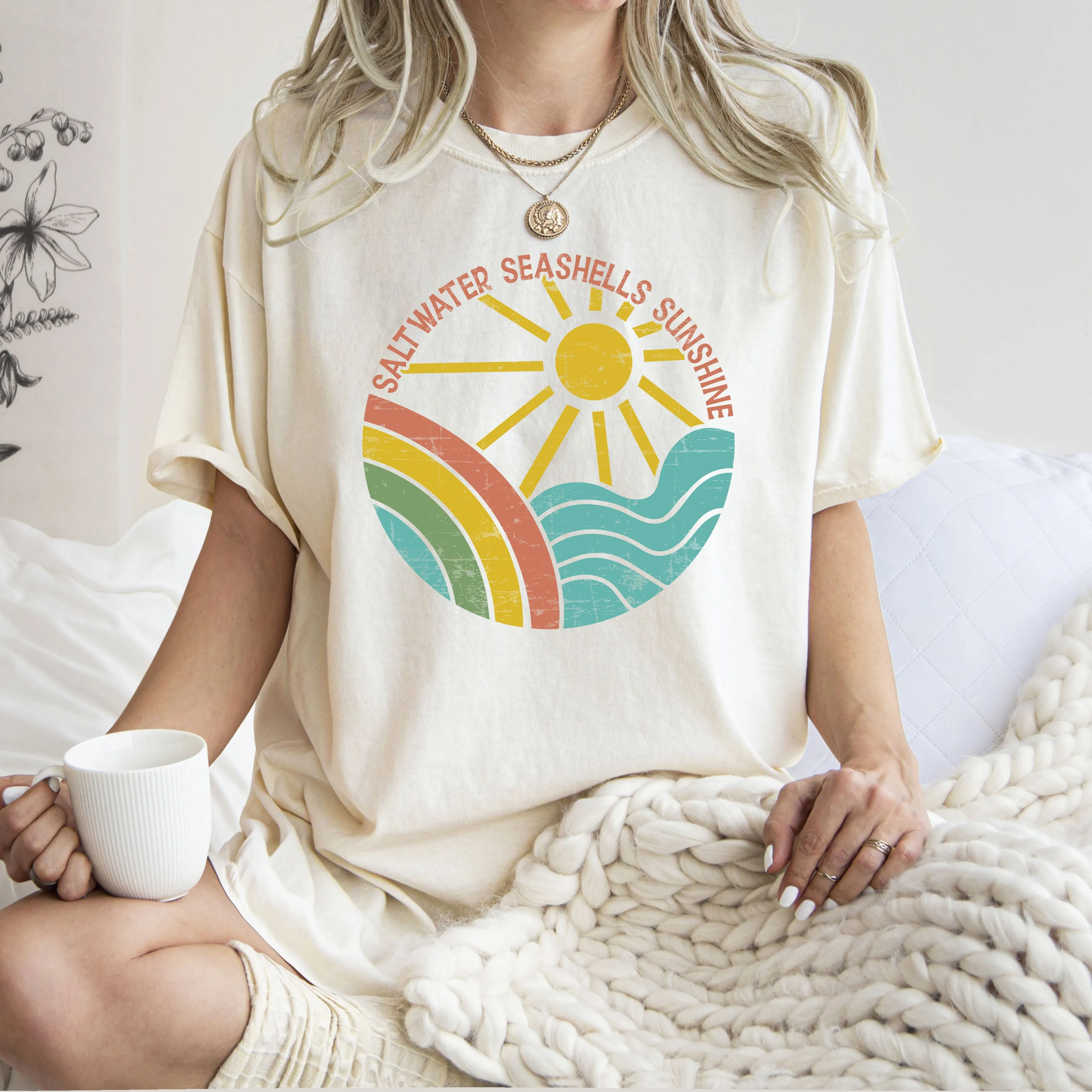 Vintage Sunshine, Summer, Lake, Retro Tshirt Comfort Colors T-Shirt sold by Refinery Number One product image thumbnail 5