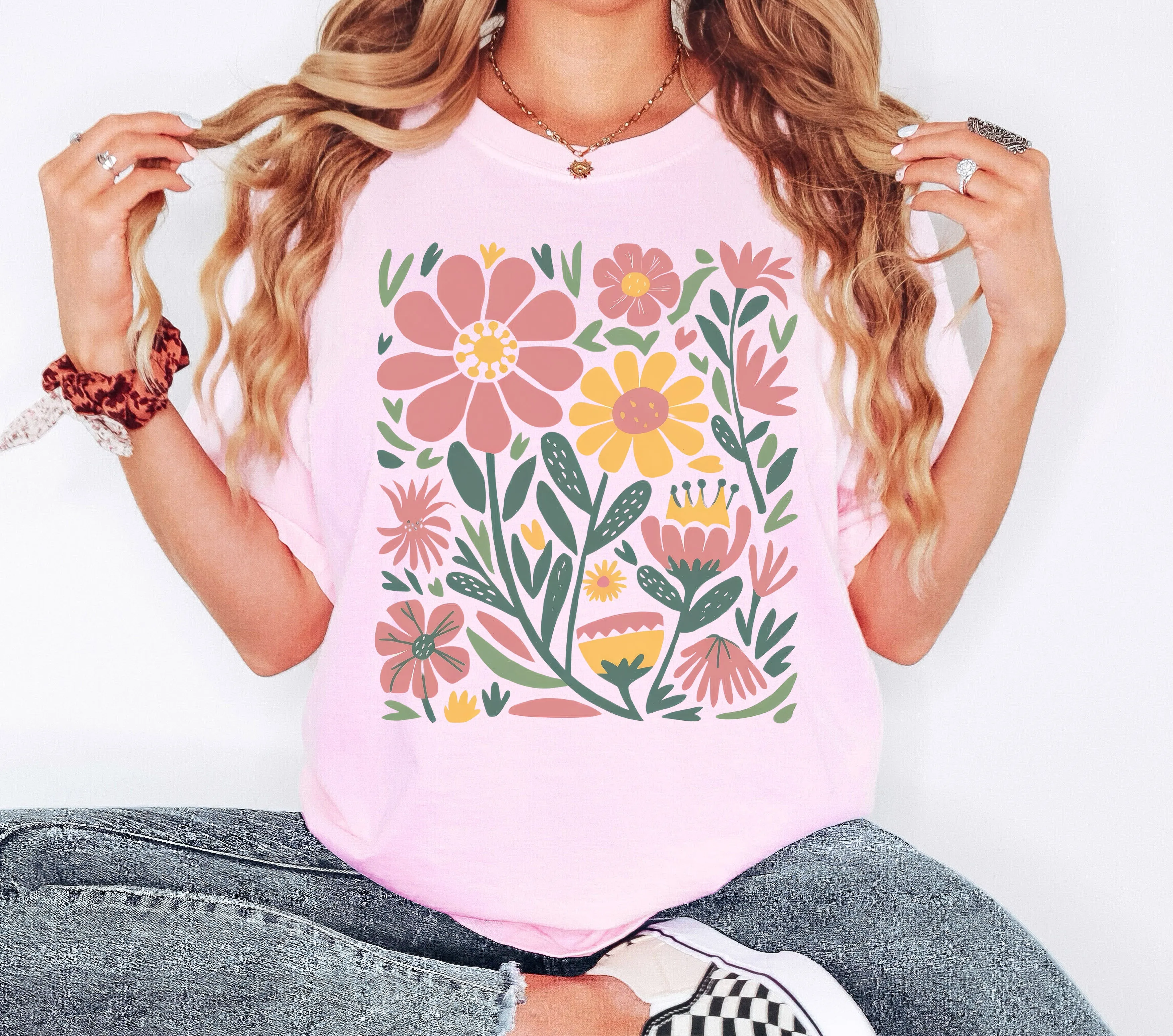 Boho Floral, Vintage Flowers, Wildflowers, Mother's Day Tshirt Comfort Colors T-Shirt sold by Refinery Number One product image thumbnail 5