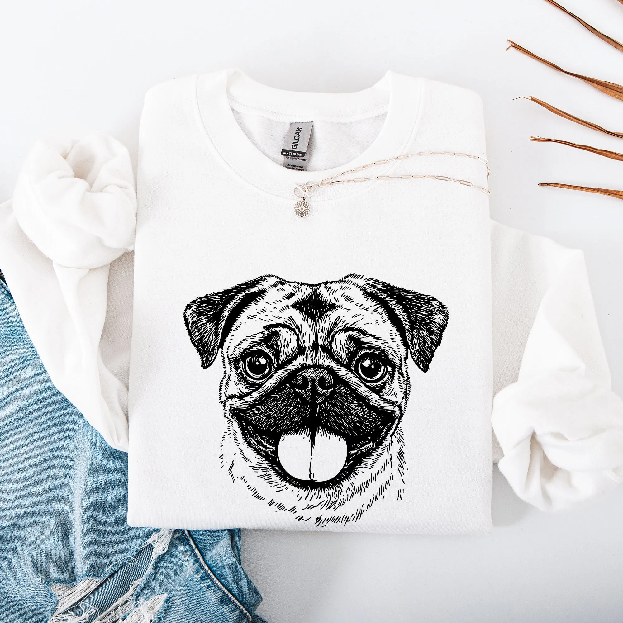 Pug, Dog Lover Apparel, Pet, Dog Breed, Cute Sweatshirt sold by Refinery Number One product image thumbnail 4
