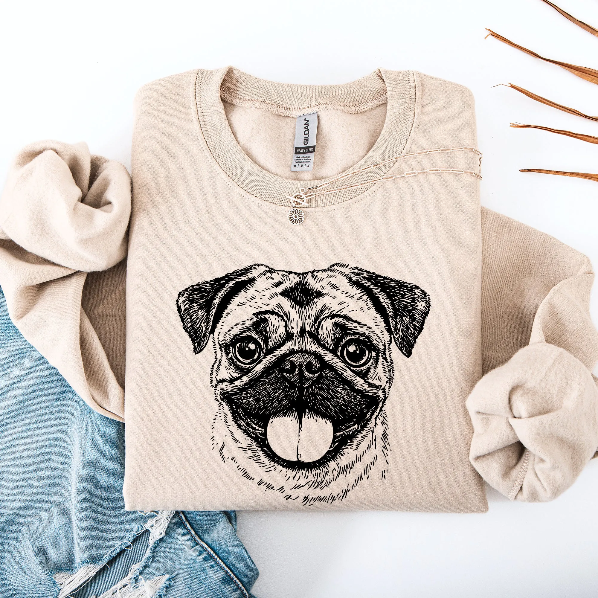 Pug, Dog Lover Apparel, Pet, Dog Breed, Cute Sweatshirt sold by Refinery Number One product image thumbnail 3