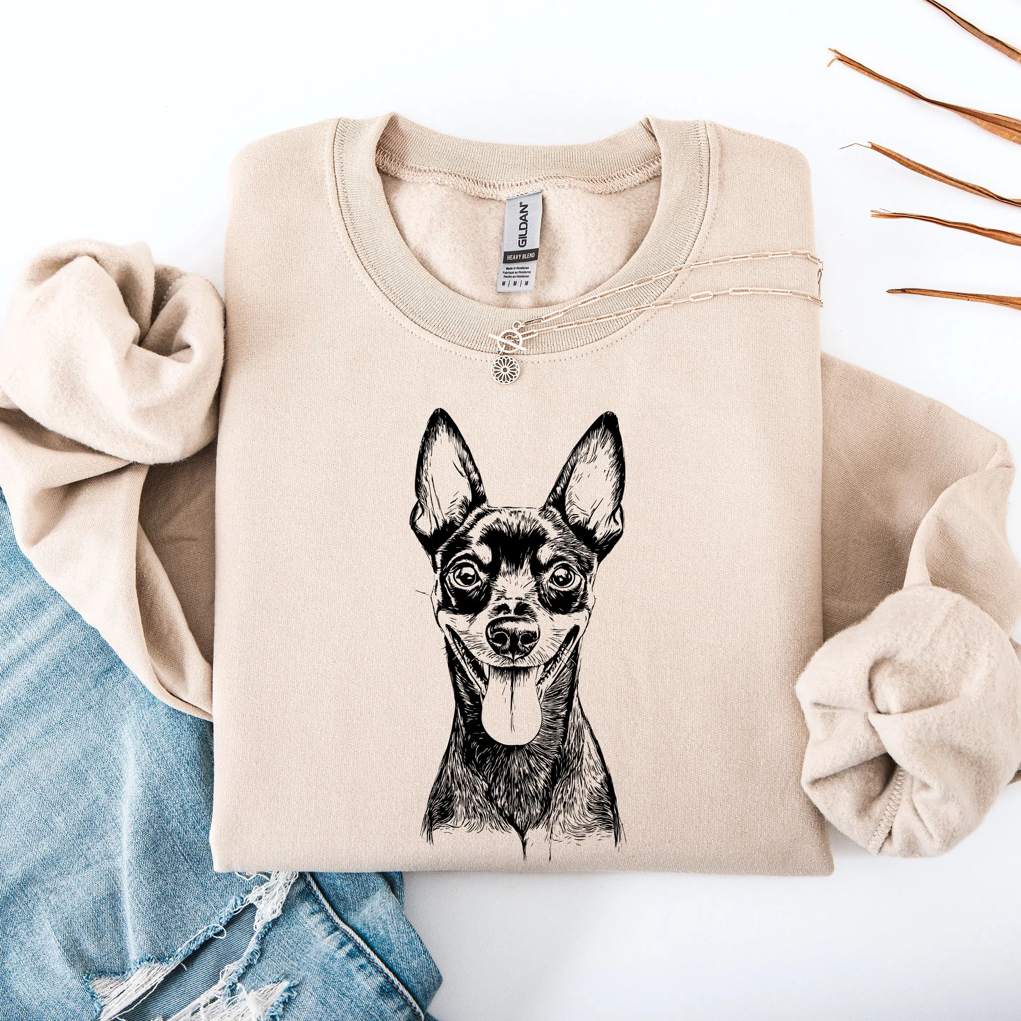 Miniature Pinscher, Min Pin, Dog Lover Apparel, Pet, Dog Breed, Cute Sweatshirt sold by Refinery Number One product image thumbnail 3