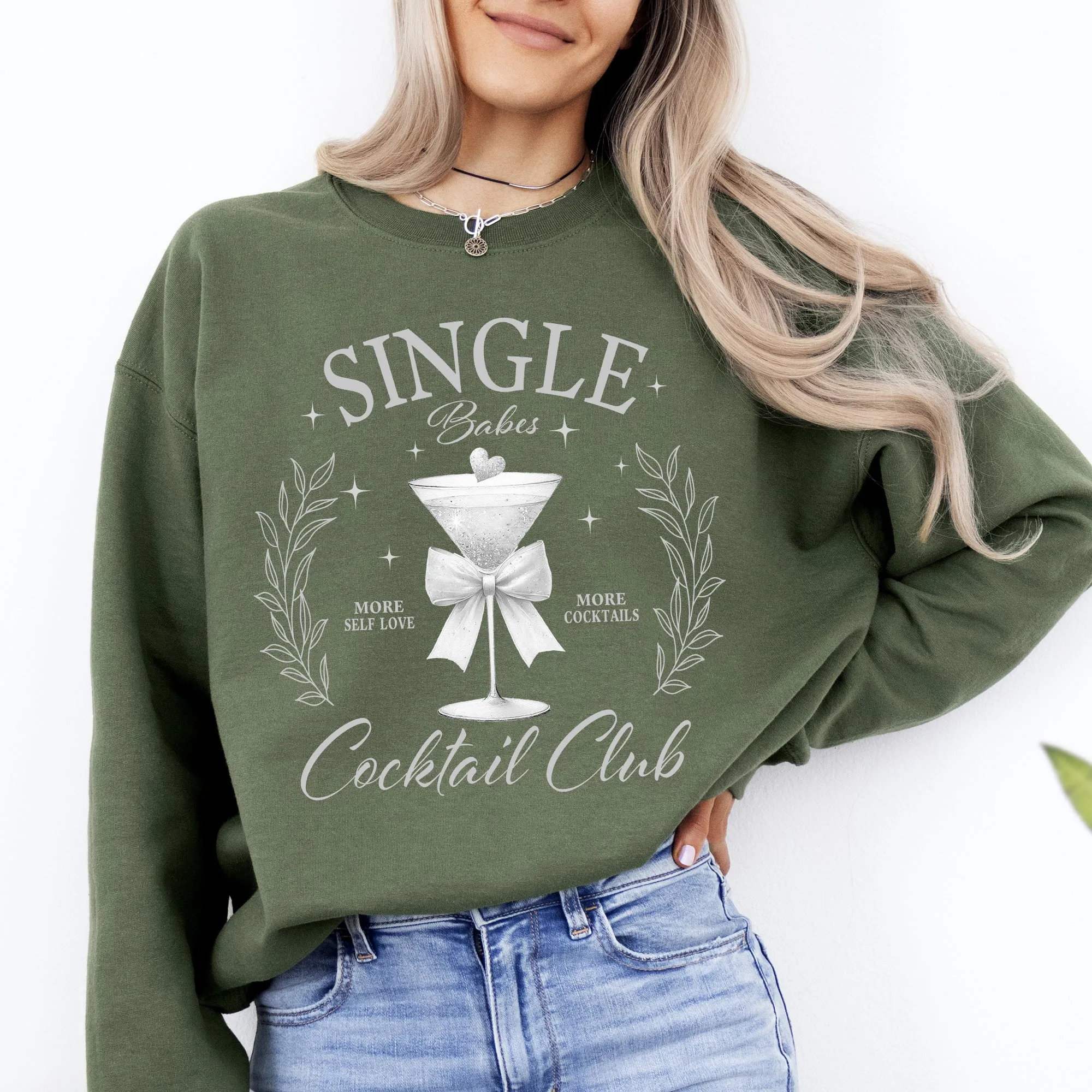 Single Babes Cocktail Club, Positivity, Self Love Sweatshirt sold by Refinery Number One product image thumbnail 4