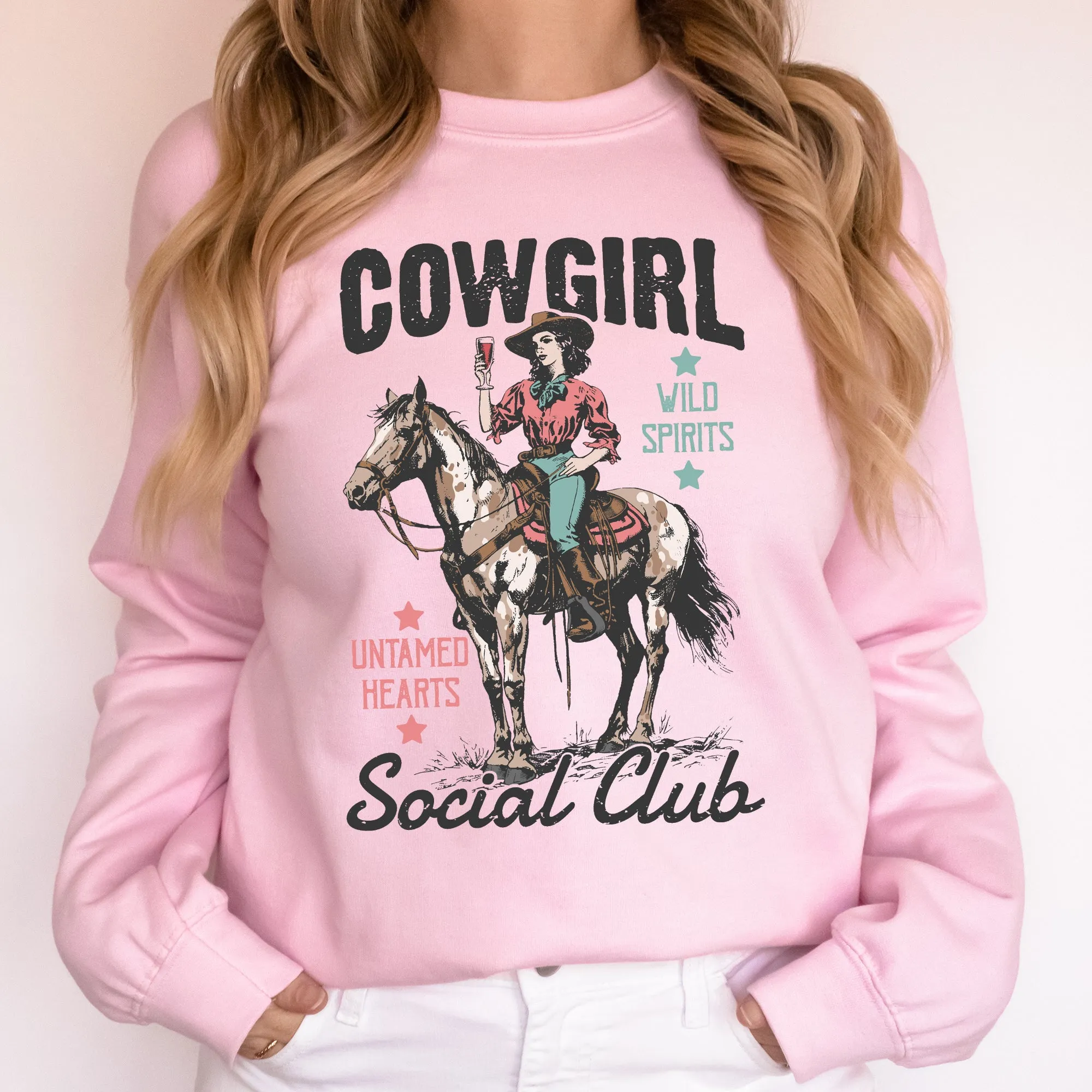 Cowgirl Social Club, Western, Country, Horse Sweatshirt sold by Refinery Number One product image thumbnail 4