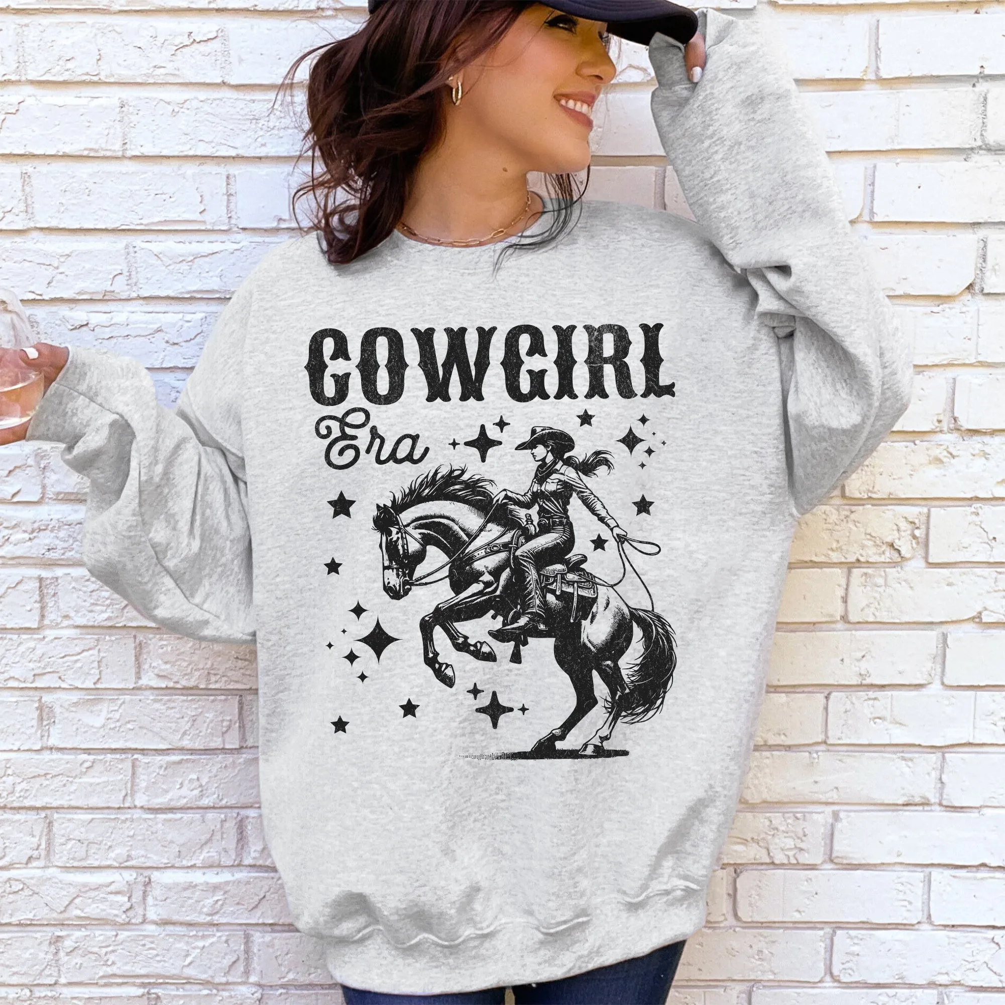 Cowgirl Era Inspiration Featuring Horse And Stars In A Retro Western Country Vibe Sweatshirt sold by Refinery Number One product image thumbnail 2