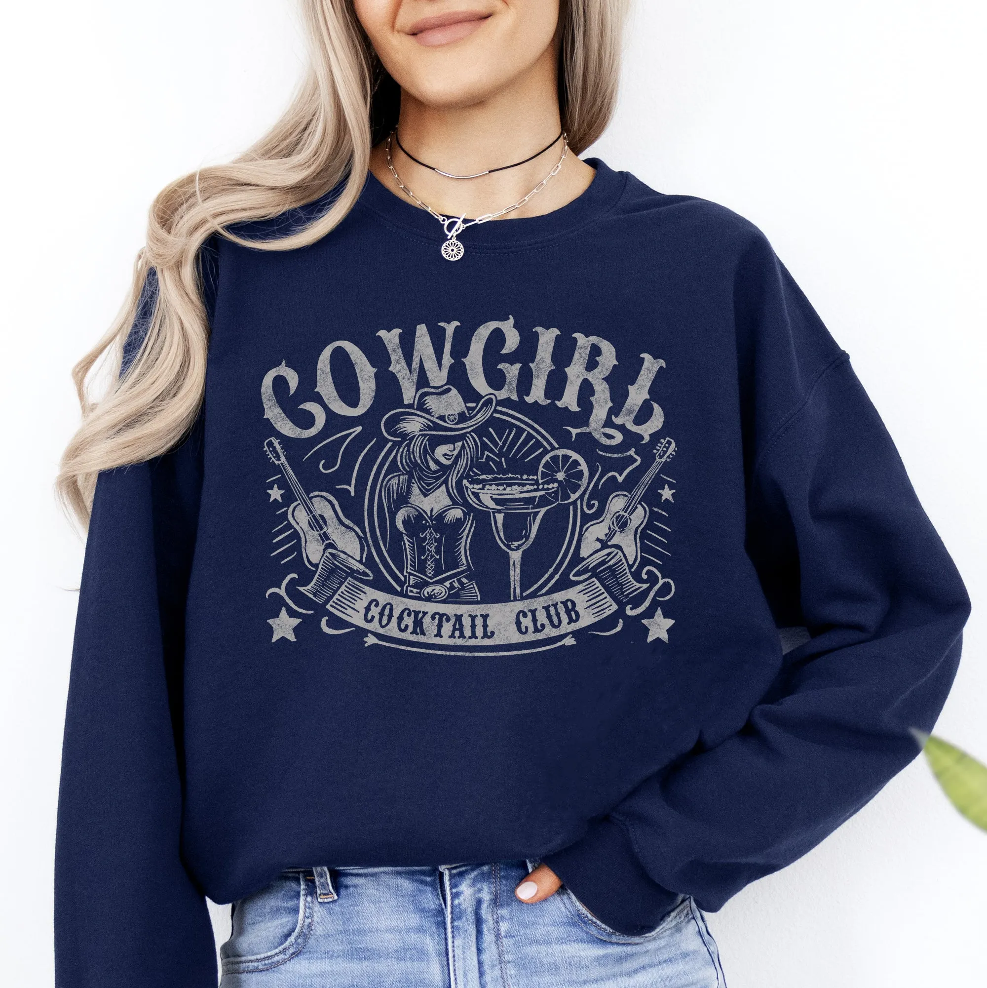 Cowgirl Cocktail Club, Western, Country Sweatshirt sold by Refinery Number One