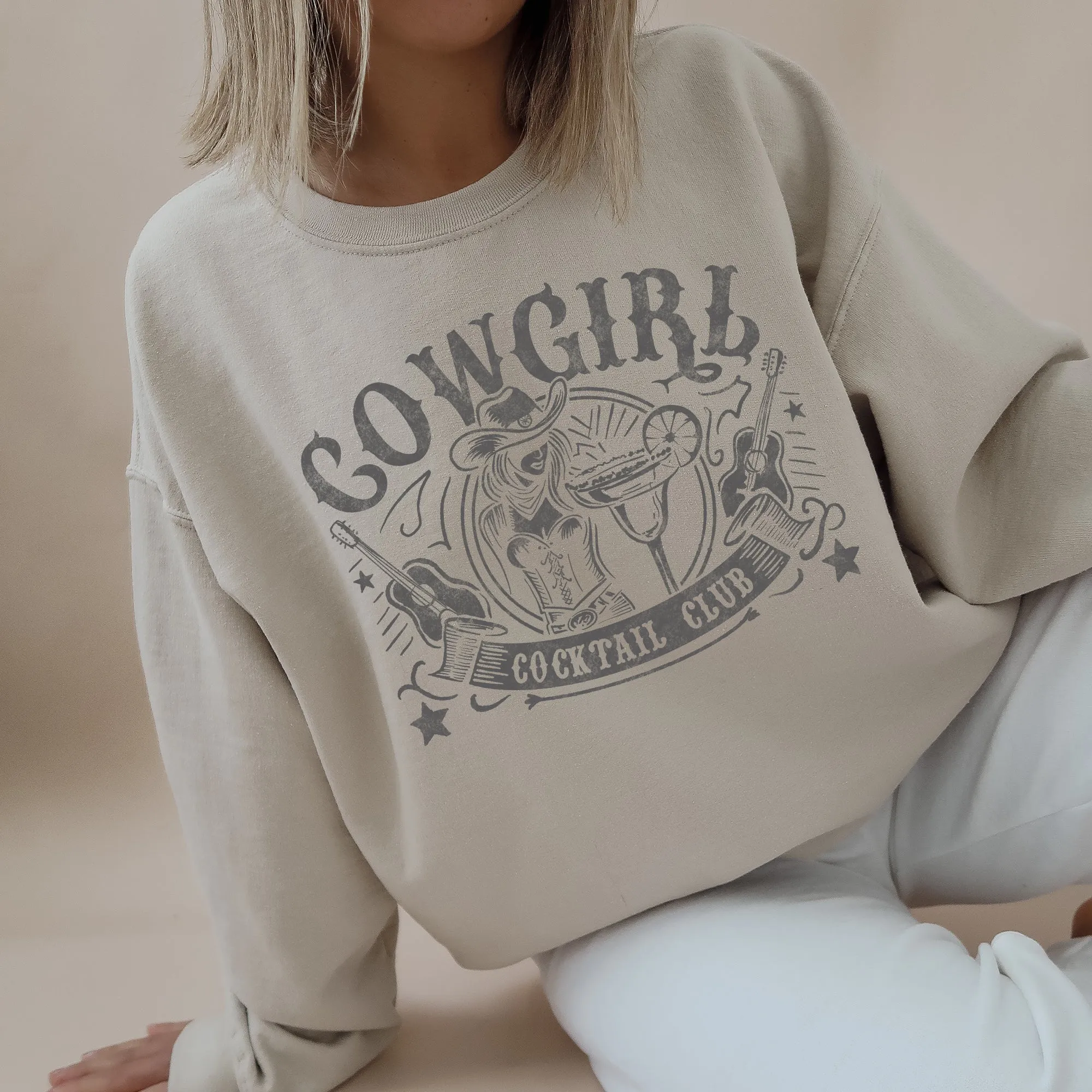Cowgirl Cocktail Club, Western, Country Sweatshirt sold by Refinery Number One product image thumbnail 2