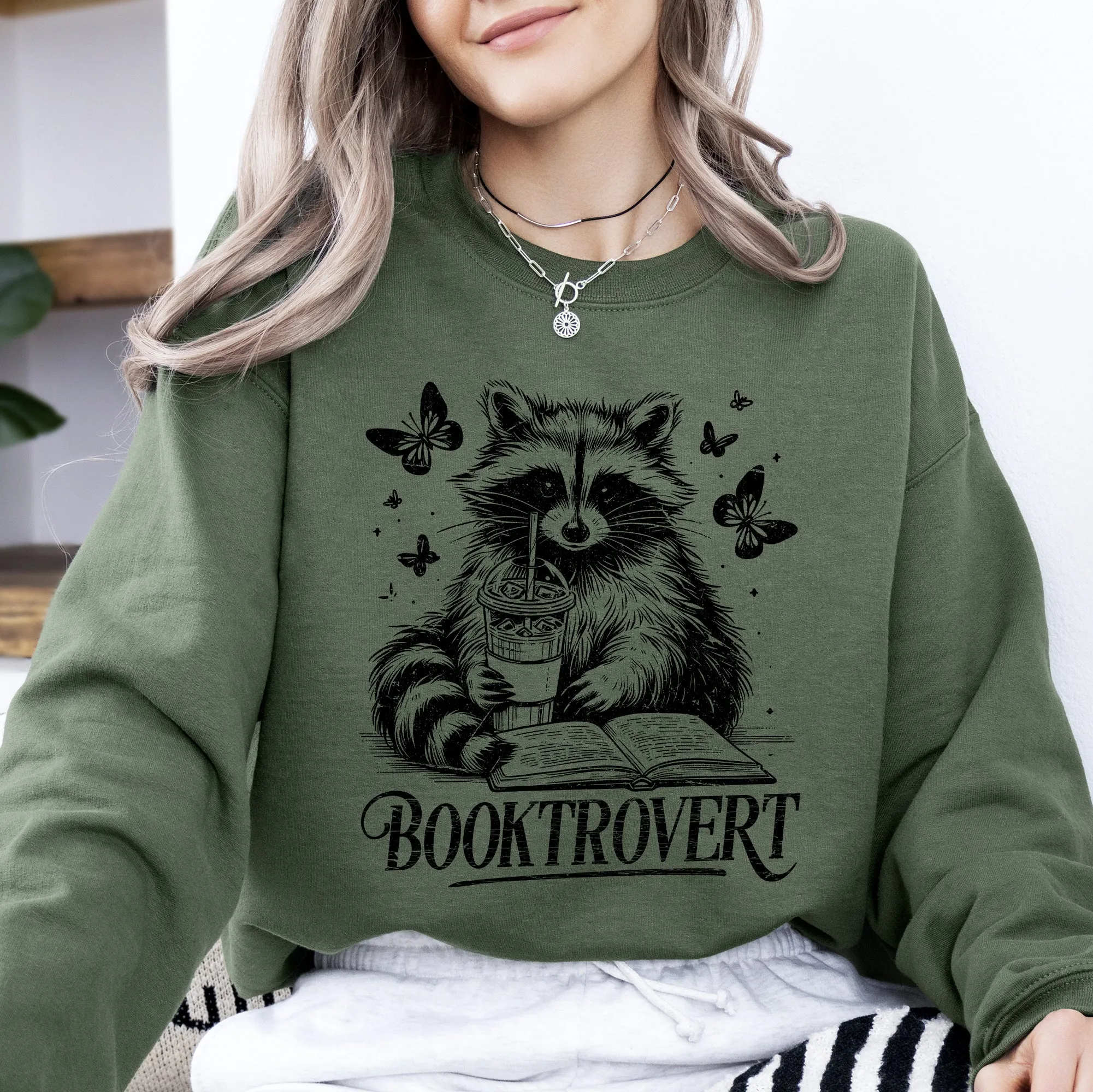 Booktrovert, Raccoon, Reading, Booktok, Library, Books Sweatshirt sold by Refinery Number One product image thumbnail 5