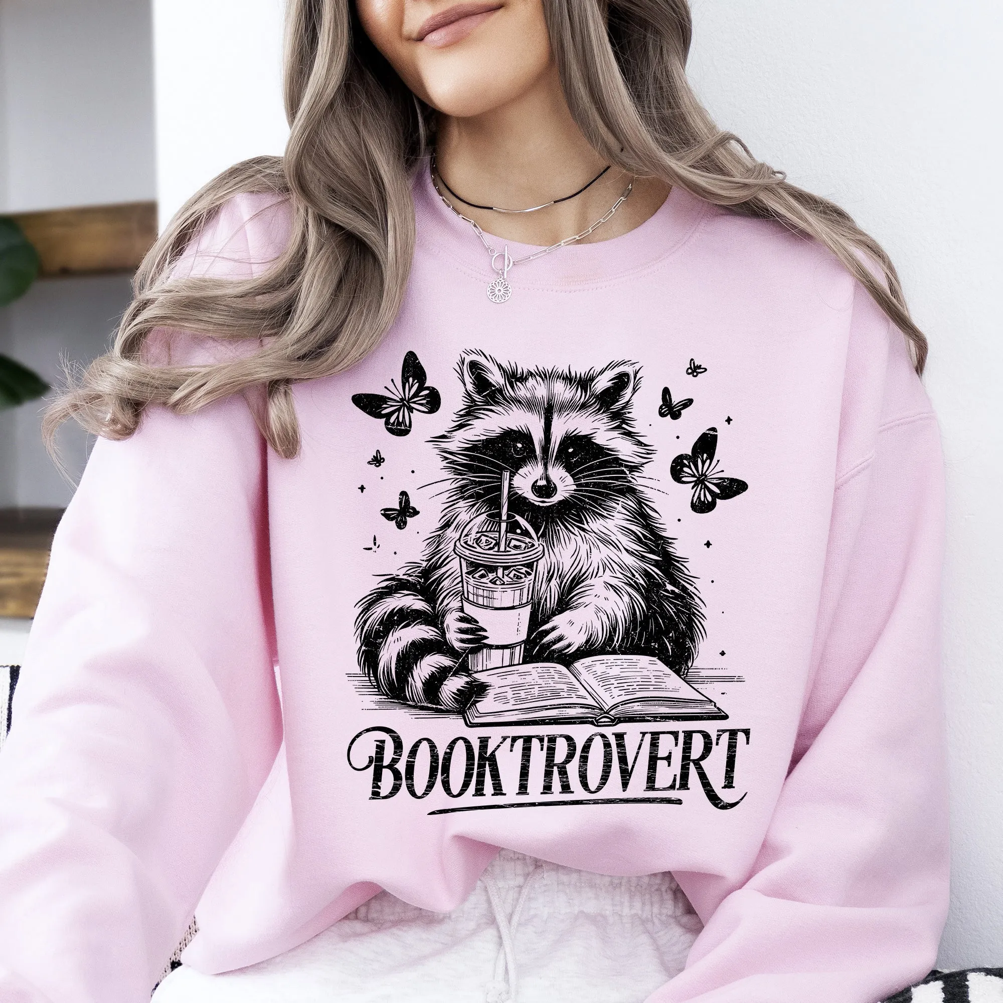 Booktrovert, Raccoon, Reading, Booktok, Library, Books Sweatshirt sold by Refinery Number One product image thumbnail 4